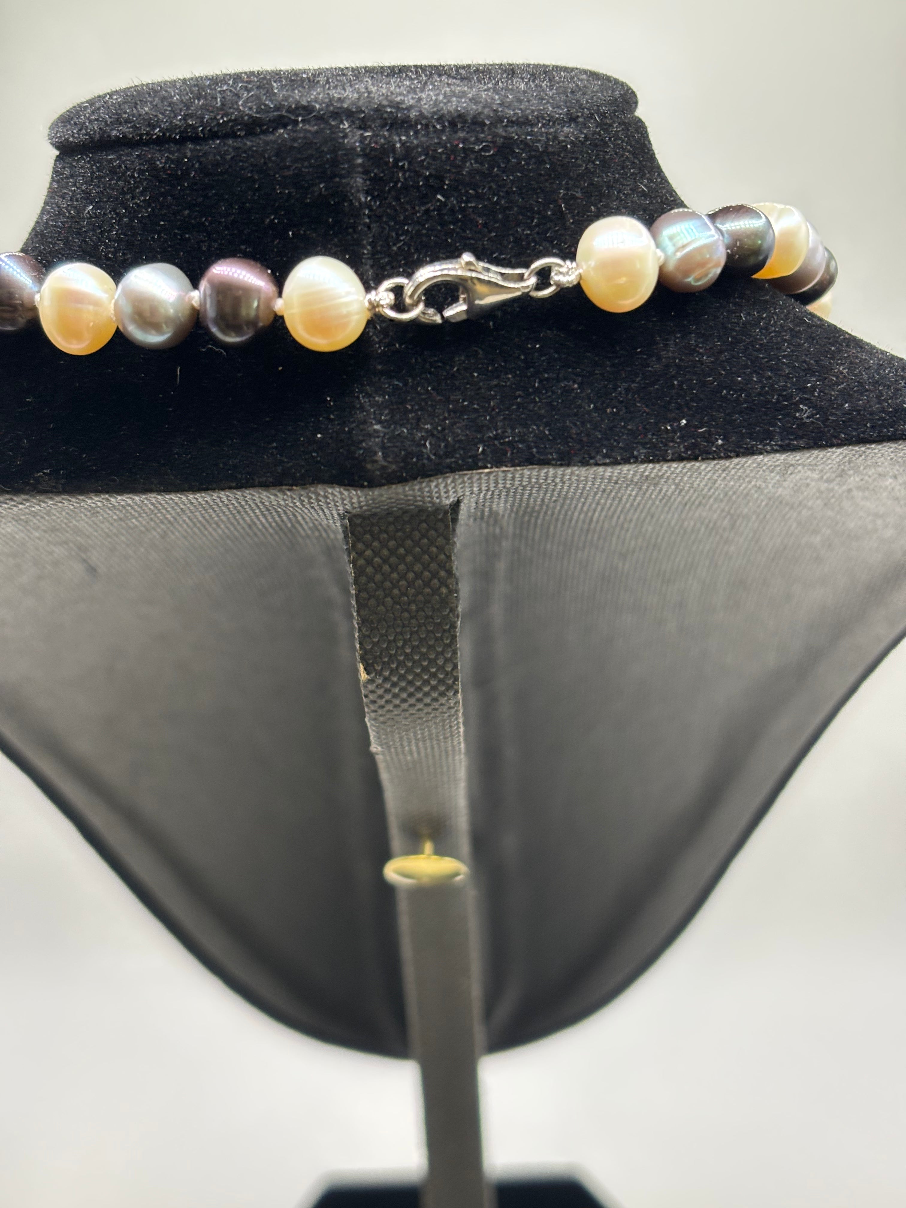 R.H. Macys Multicolor Cultured South Sea & Tahitian Pearl Necklace & Earring Set - New In Box