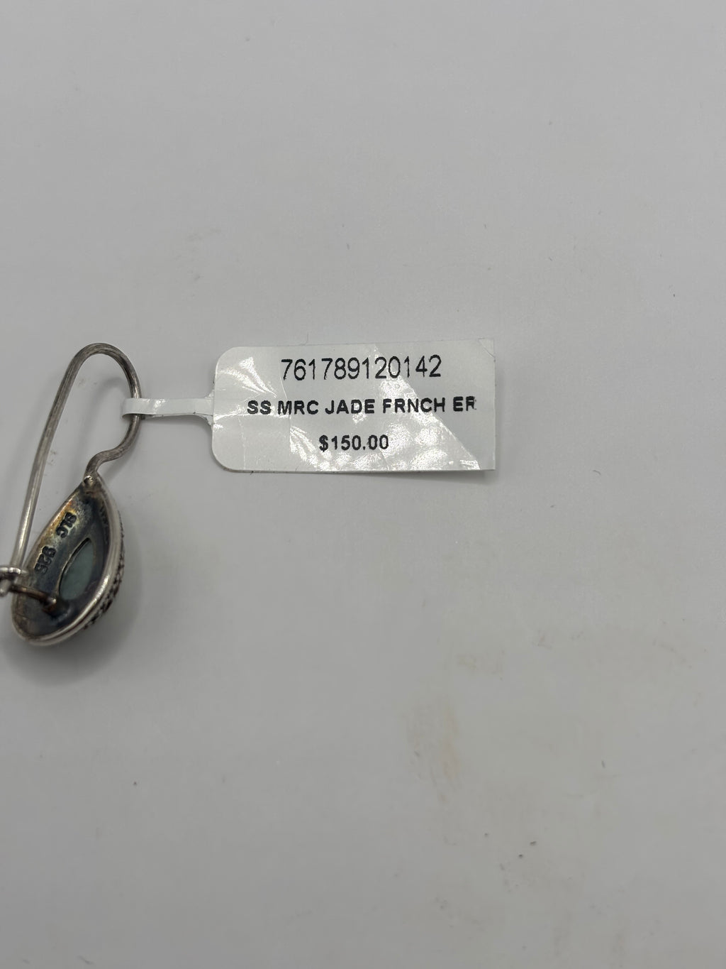 Macys Jade & Marcasite Teardrop Earrings in Sterling Silver - NWT