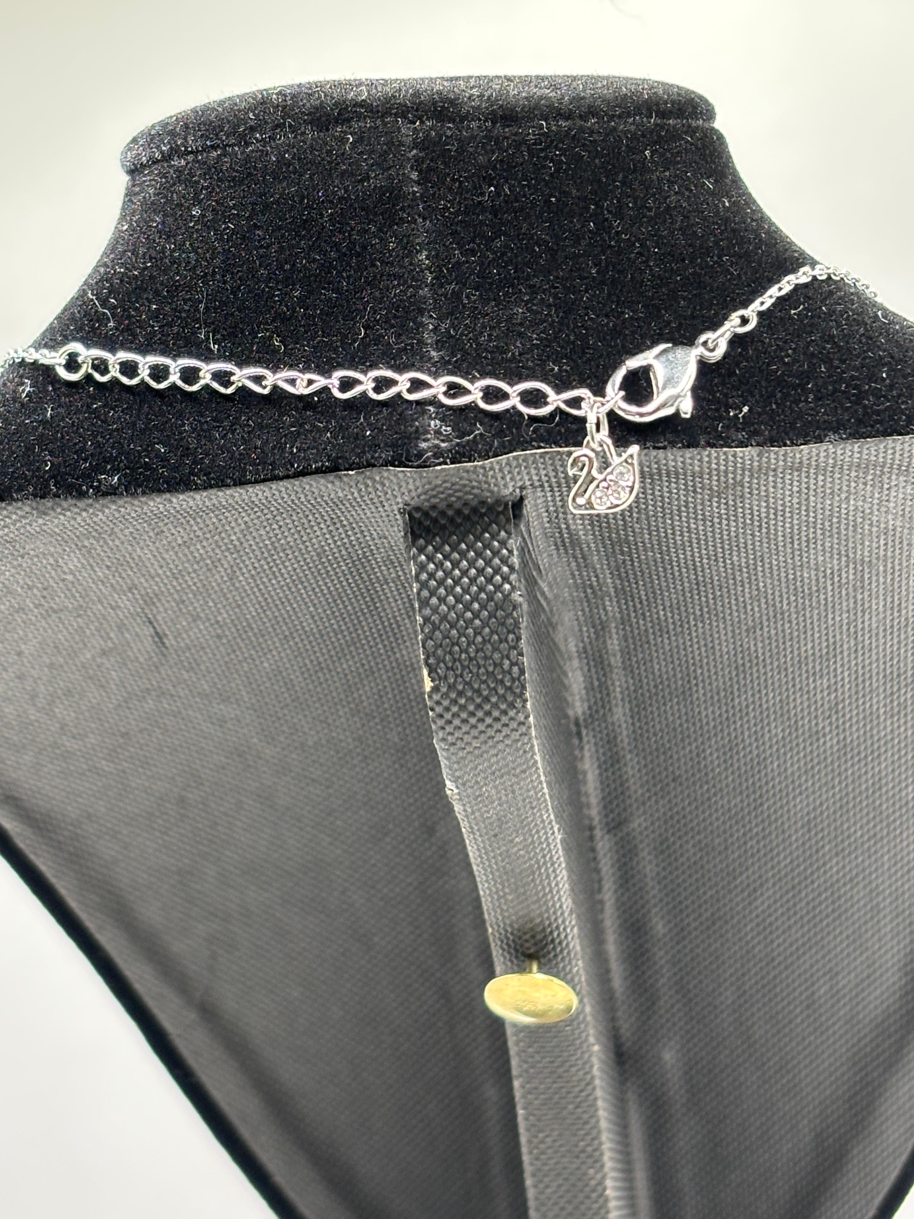 Swarovski Iconic Dancing Swan Pendant Necklace - New in Box - Rhodium Plated