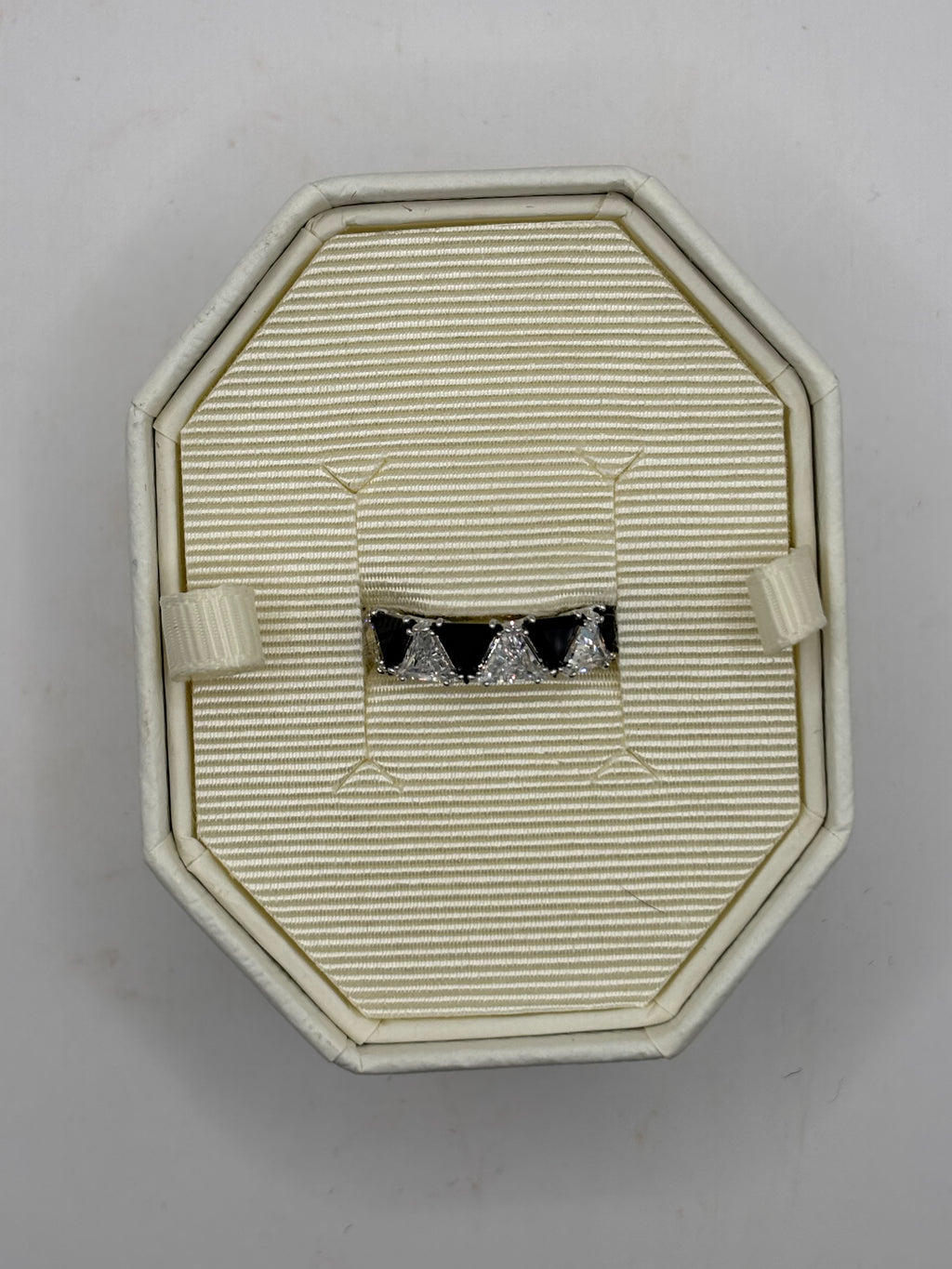 Swarovski Ortyx Cocktail Ring - New in Box - Size 6 - Triangle Cut Rhodium Plated