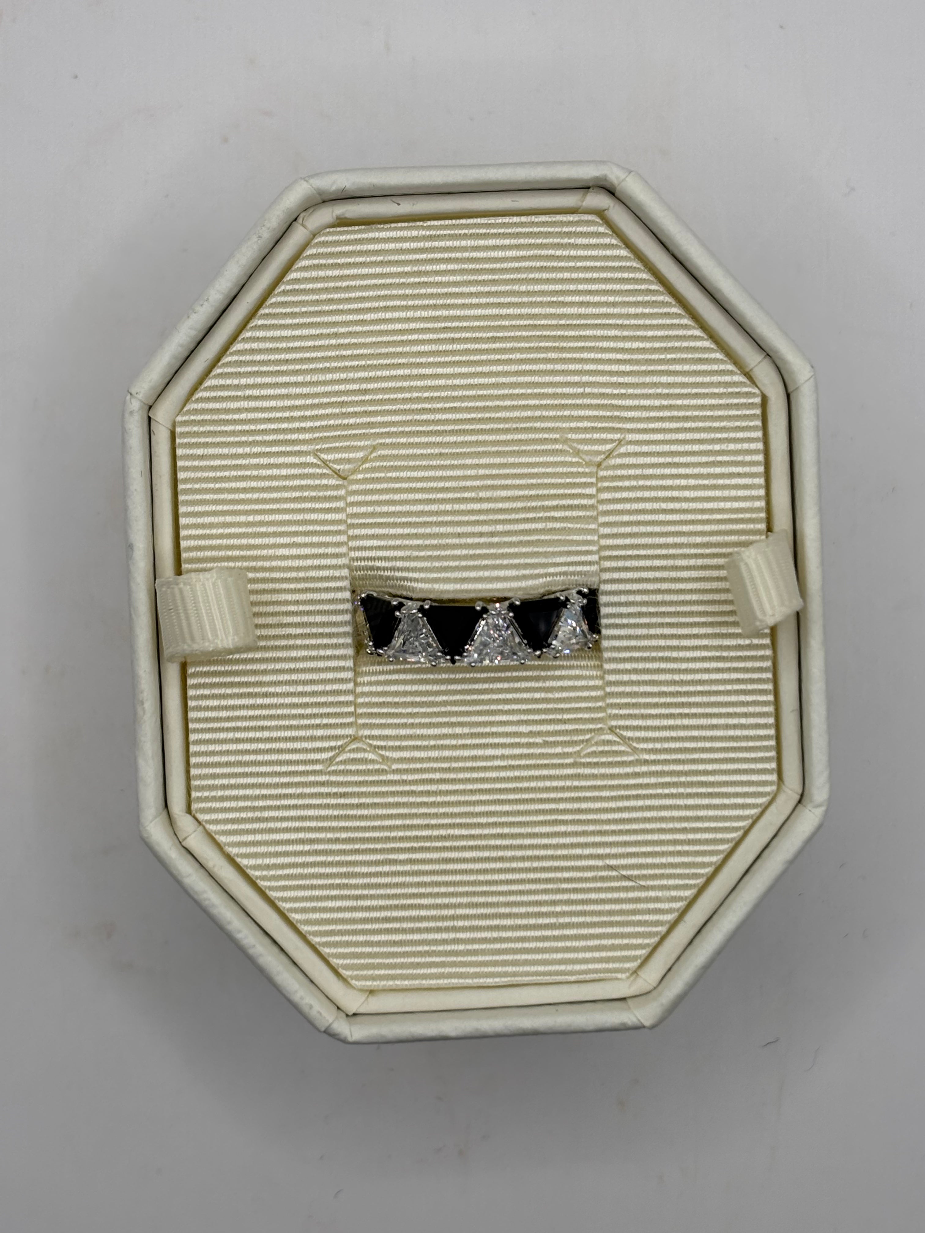 Swarovski Ortyx Cocktail Ring - New in Box - Size 6 - Triangle Cut Rhodium Plated
