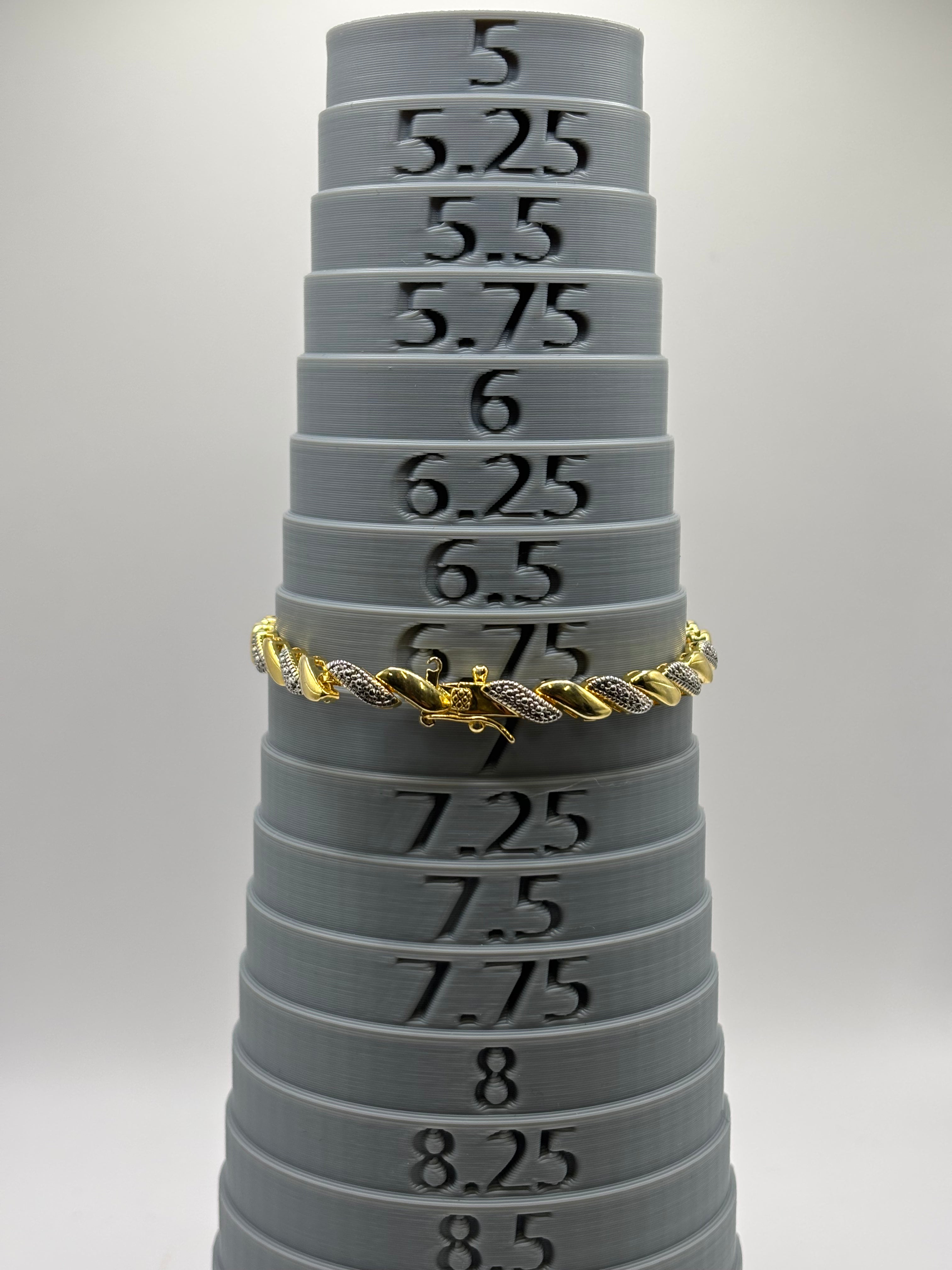 Macys Diamond Accent San Marco Link Bracelet in 18k Gold-Plate & Silver-Plate