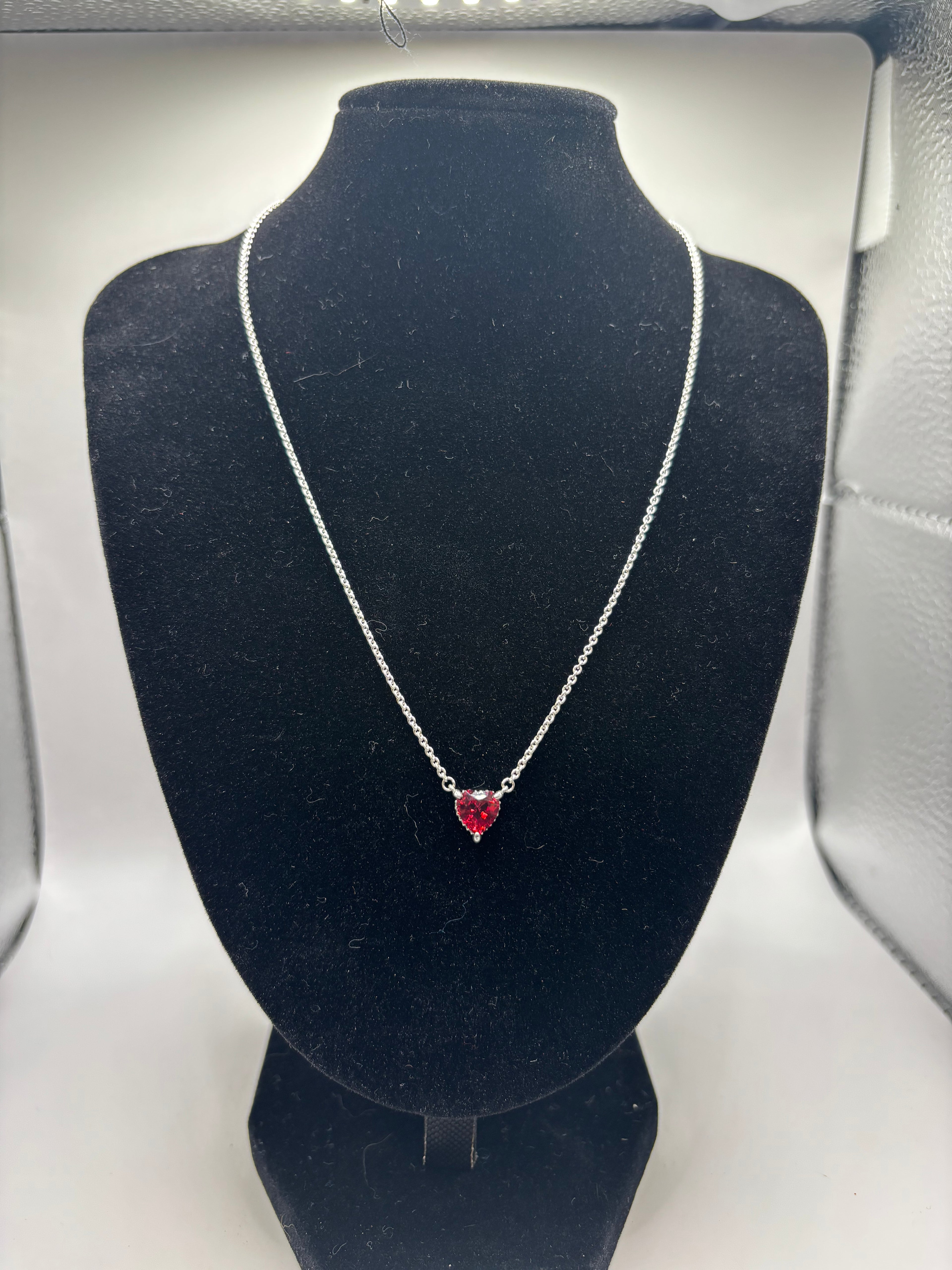 Pandora Sparkling Heart Halo Pendant Collier Necklace - Sterling Silver - New in Box