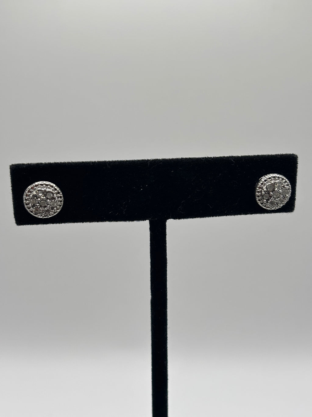 R. H. Macys Fine Jewelry Diamond & Sterling Silver Bridge Stud Earrings - NWOT