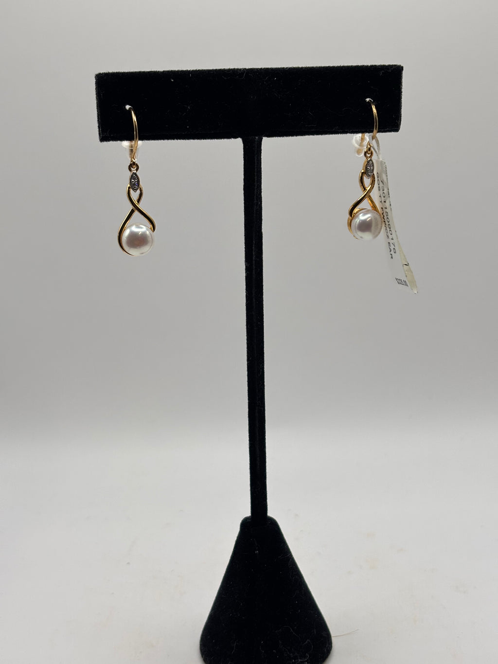Gold Tone Infinity Dangle Earrings Lot Faux Pearl Drop New With Tags