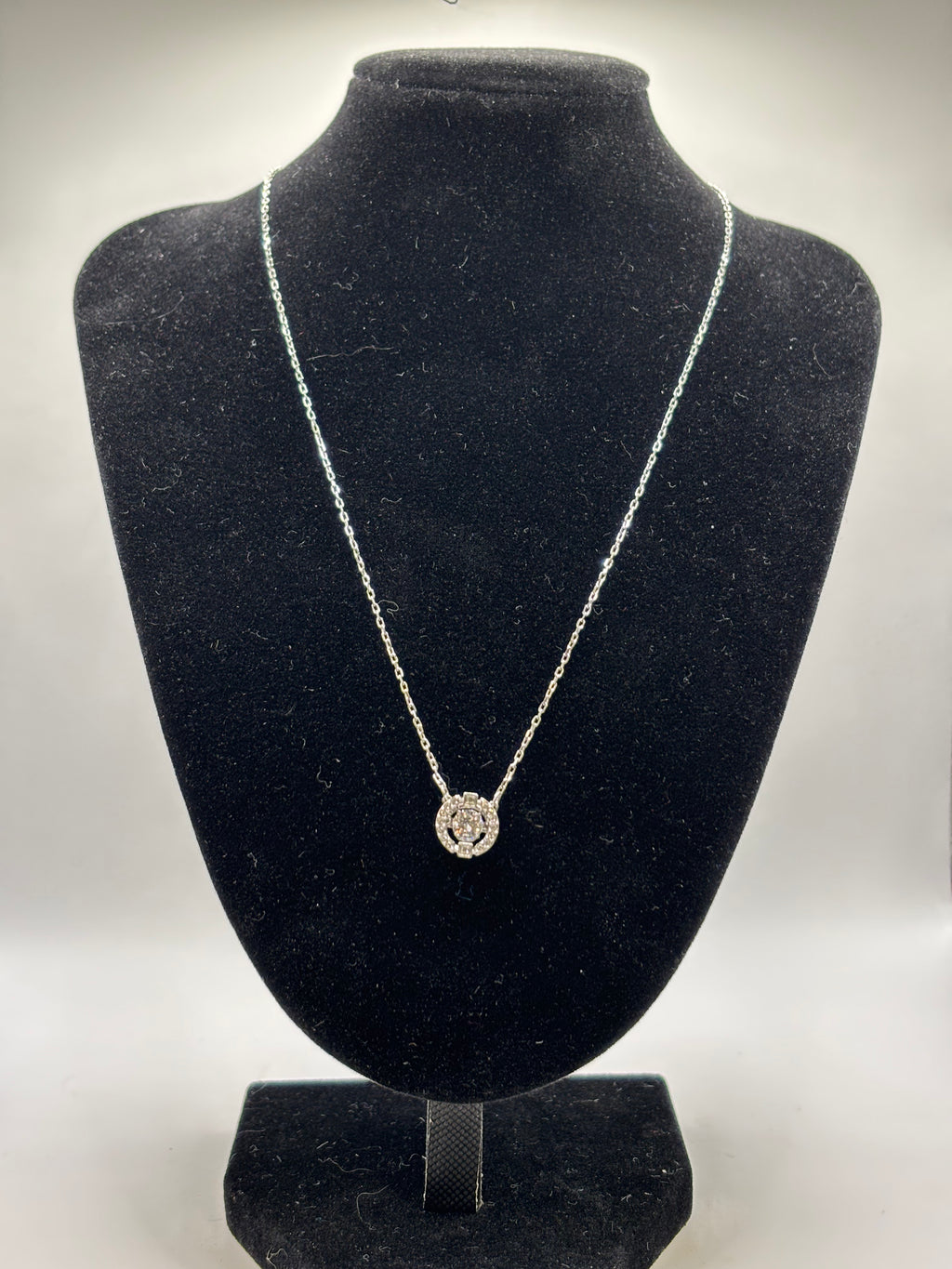 Swarovski Una Floating Crystal Pendant Necklace - NWT - Rhodium Plated