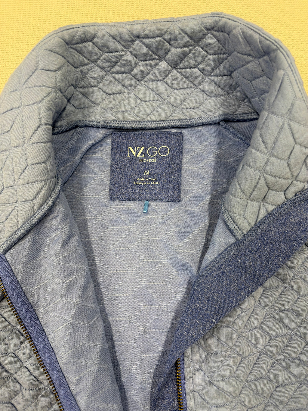 NIC+ZOE Women's All Year Prism Quilted Jacket in the Cool Blue colorway Size M