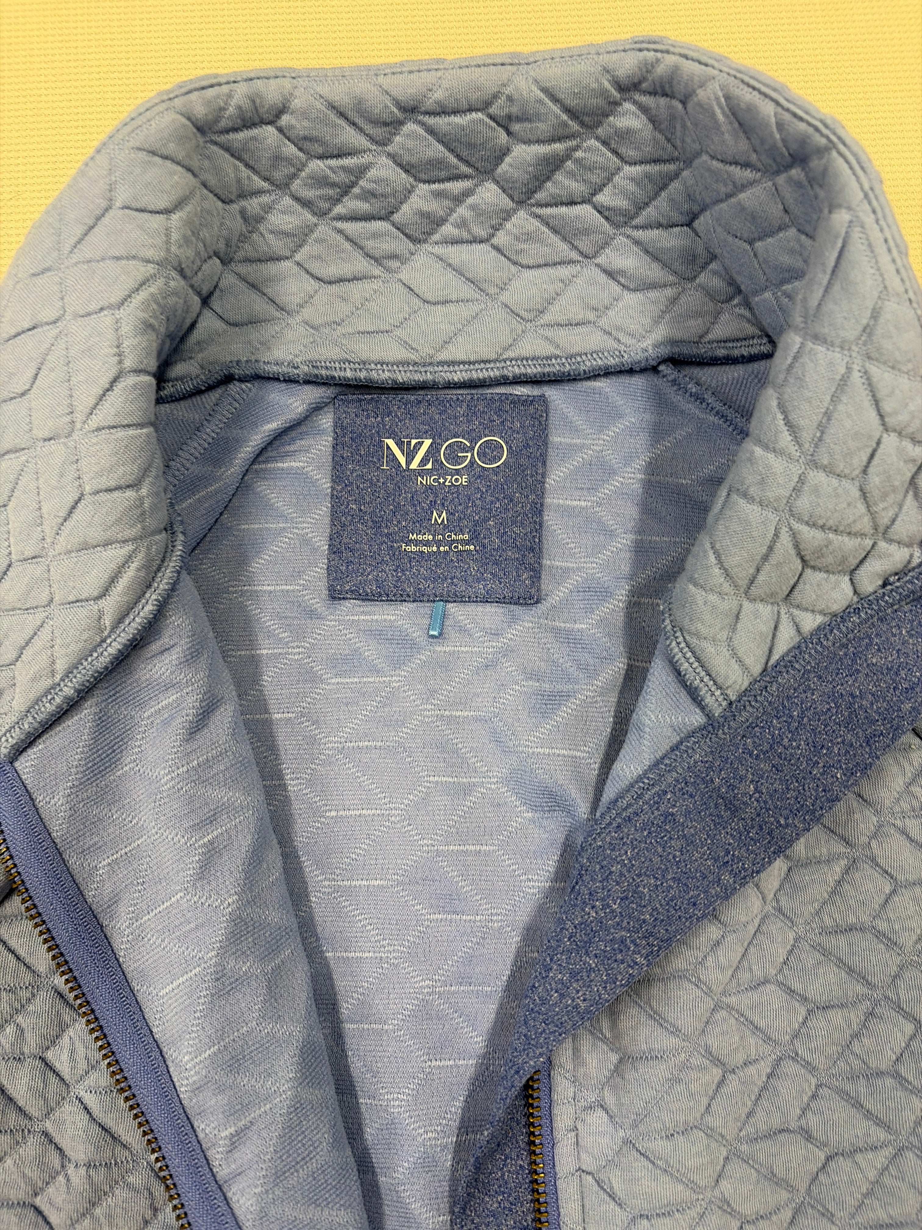 NIC+ZOE Women's All Year Prism Quilted Jacket in the Cool Blue colorway Size M