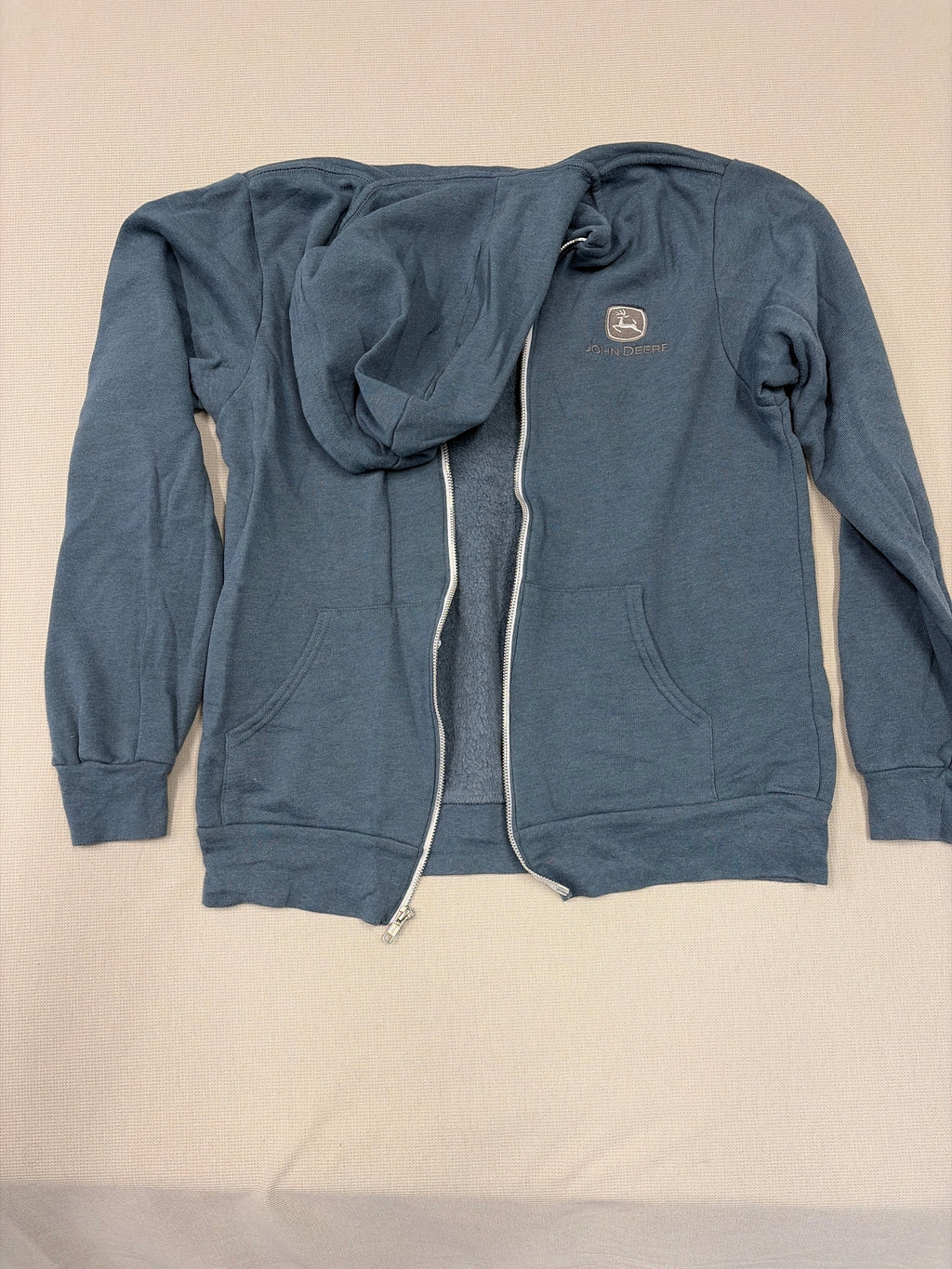 Bella Canvas John Deere Zip Up Hoodie in Slate Blue - Size M