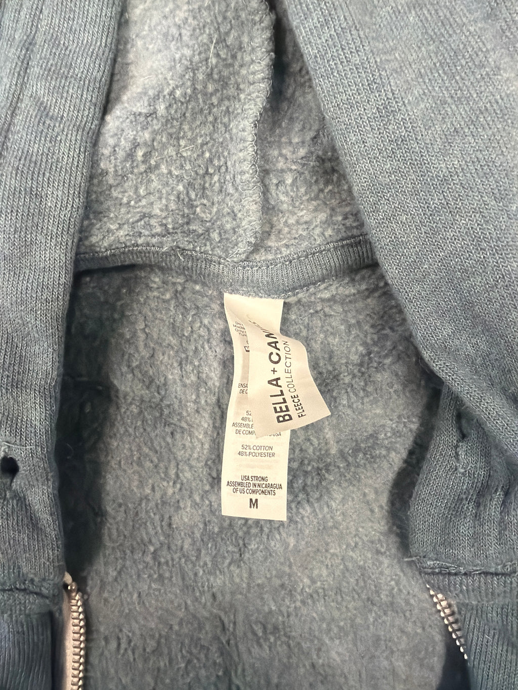 Bella Canvas John Deere Zip Up Hoodie in Slate Blue - Size M