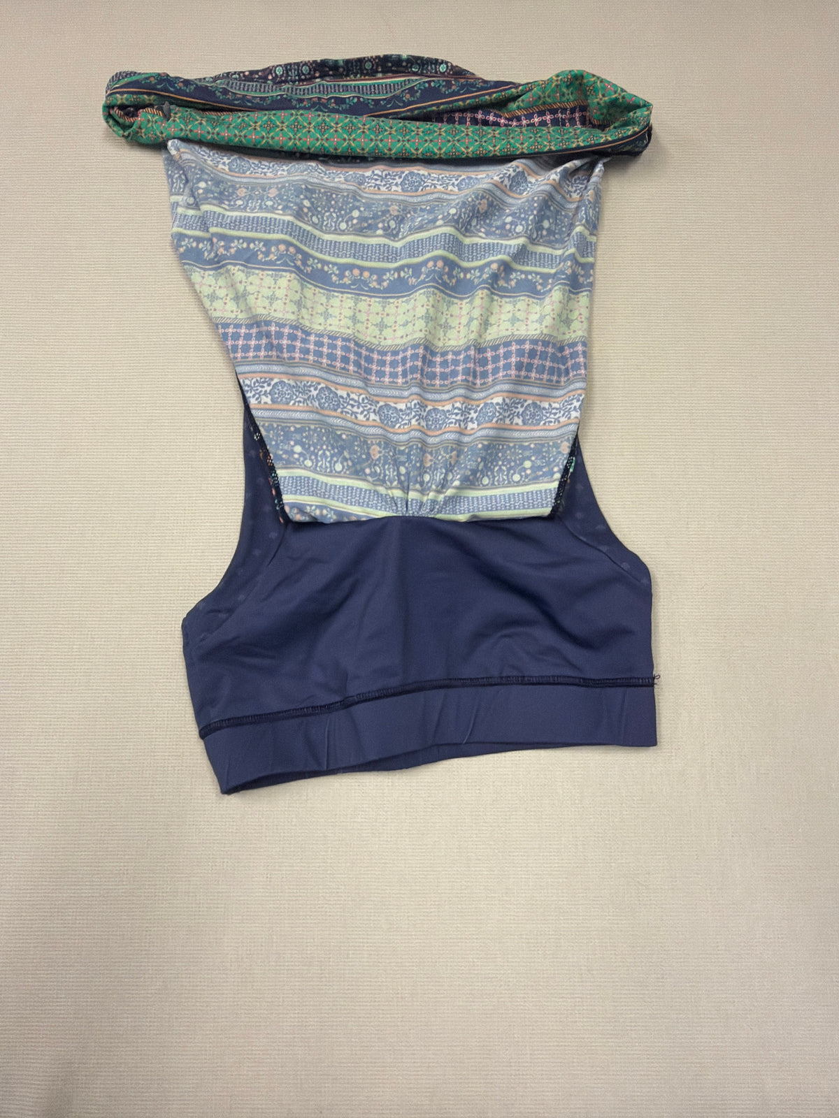 Shebeest Navy Boho Print Racerback Athletic Tank Top - Size Small