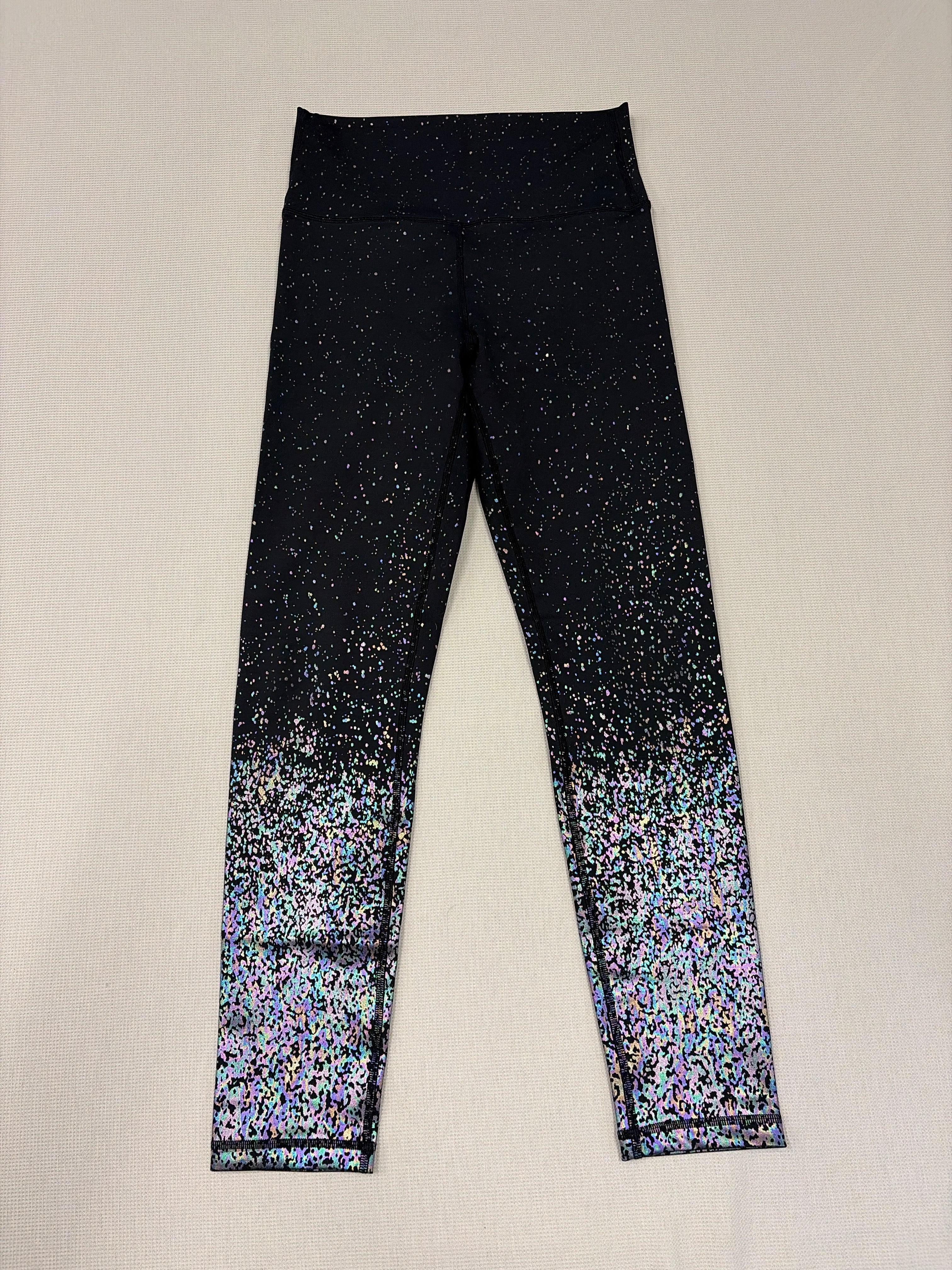 ZYIA Active Black Brilliant Ombre Reflective Mirage Light n Tight Leggings Size 6-8 - New