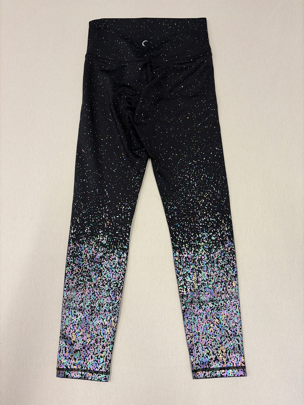 ZYIA Active Black Brilliant Ombre Reflective Mirage Light n Tight Leggings Size 6-8 - New