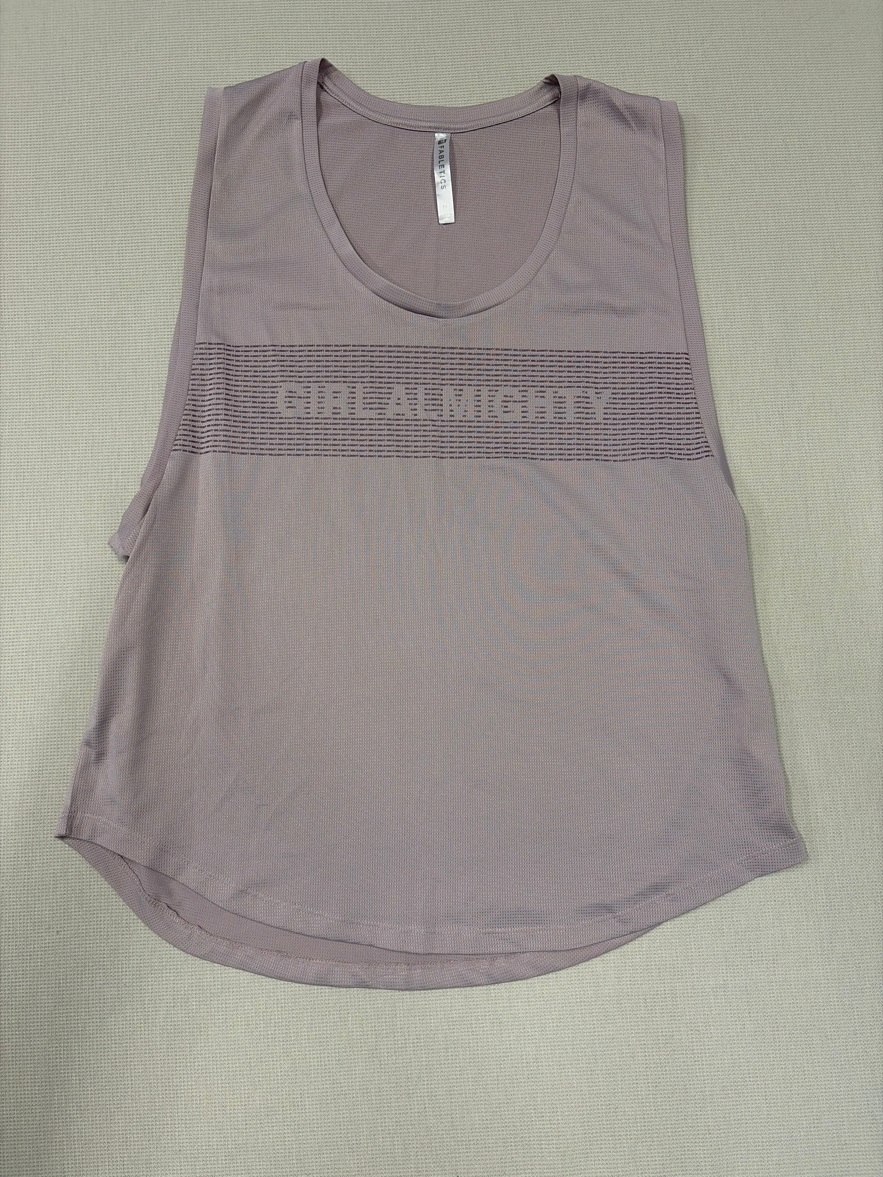 Fabletics "GIRL ALMIGHTY" Graphic Mesh Training Tank Top Size M
