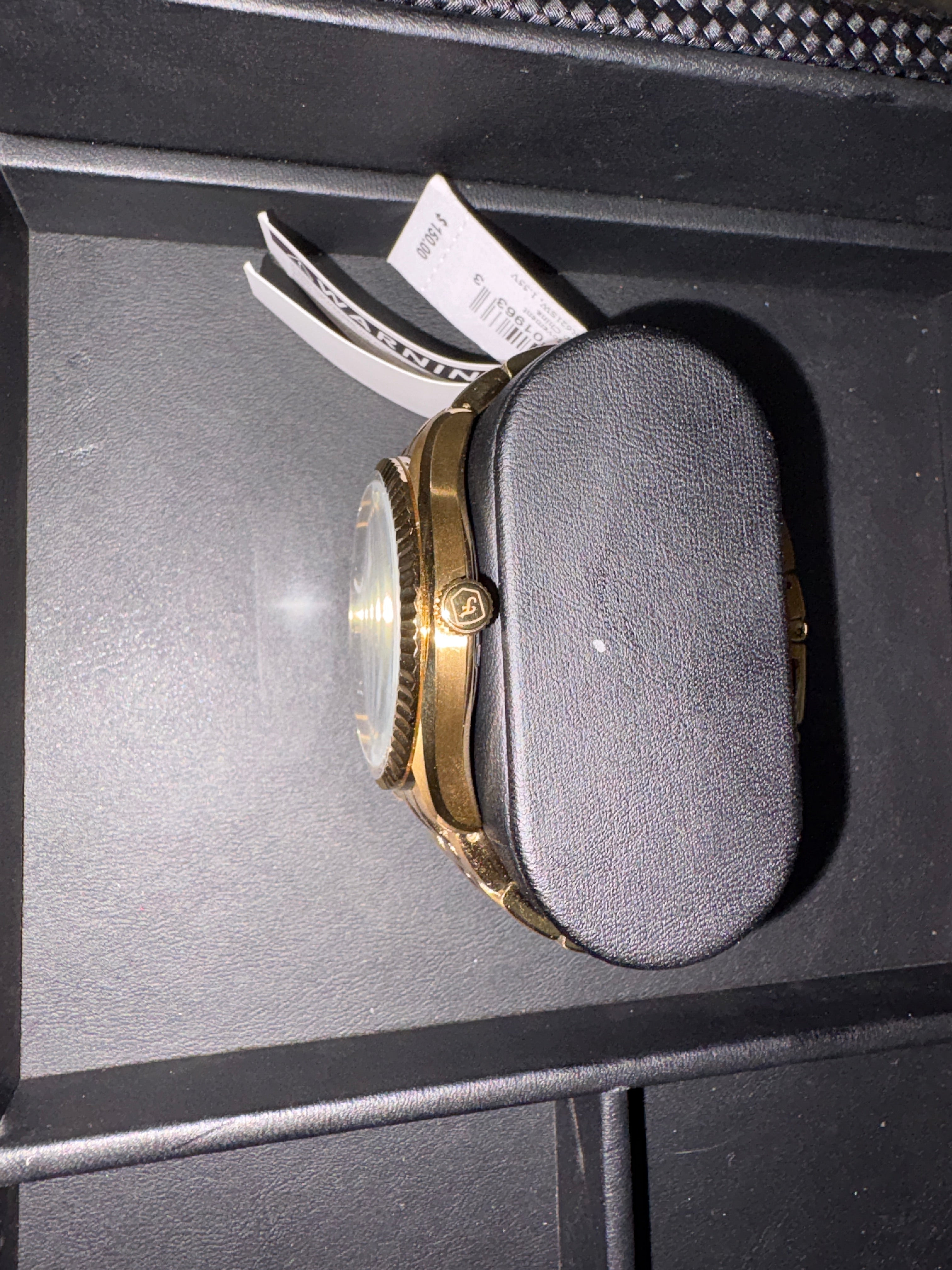 Fossil Campbell FS6142 Mens Green Sunray Dial Gold Tone Day Date Watch NWT