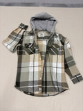 Free Planet Plaid Flannel Hooded Shirt Jacket - Size S - New