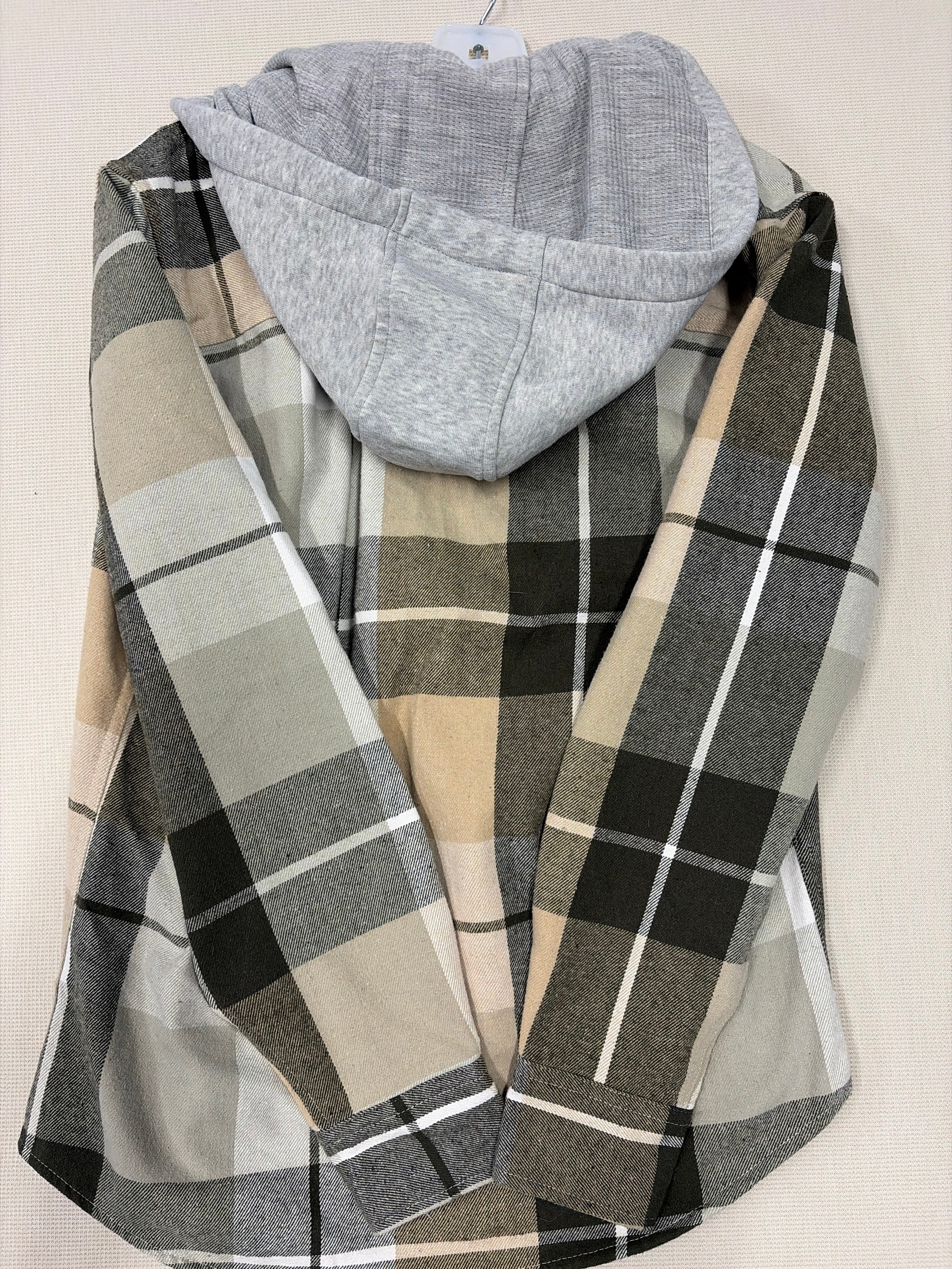 Free Planet Plaid Flannel Hooded Shirt Jacket - Size S - New