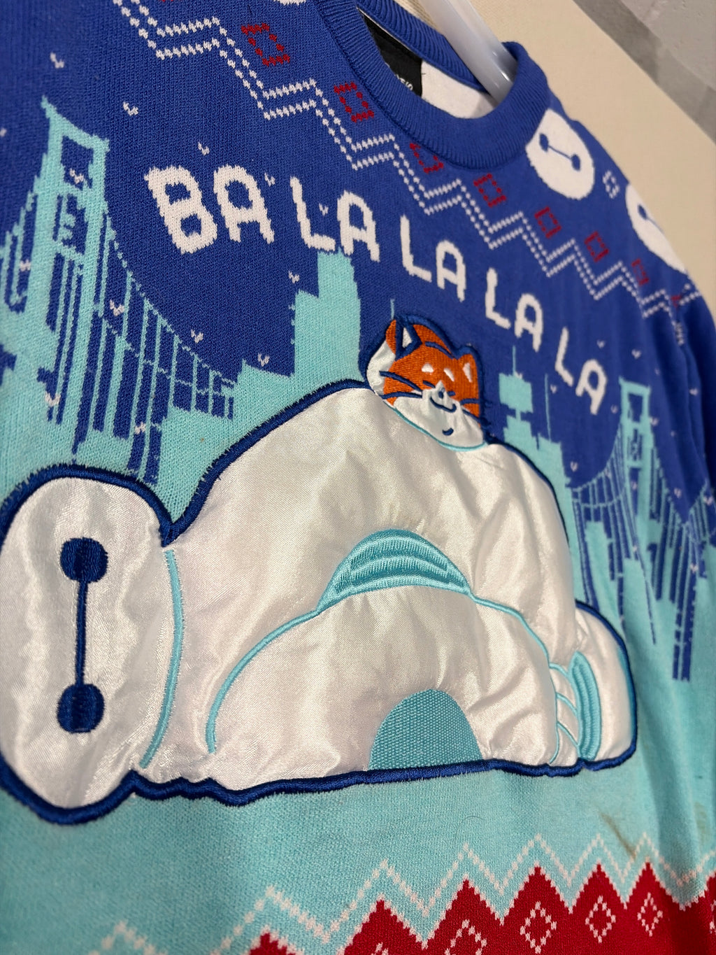 Disney Parks Big Hero 6 Baymax & Mochi Holiday Sweater Size S