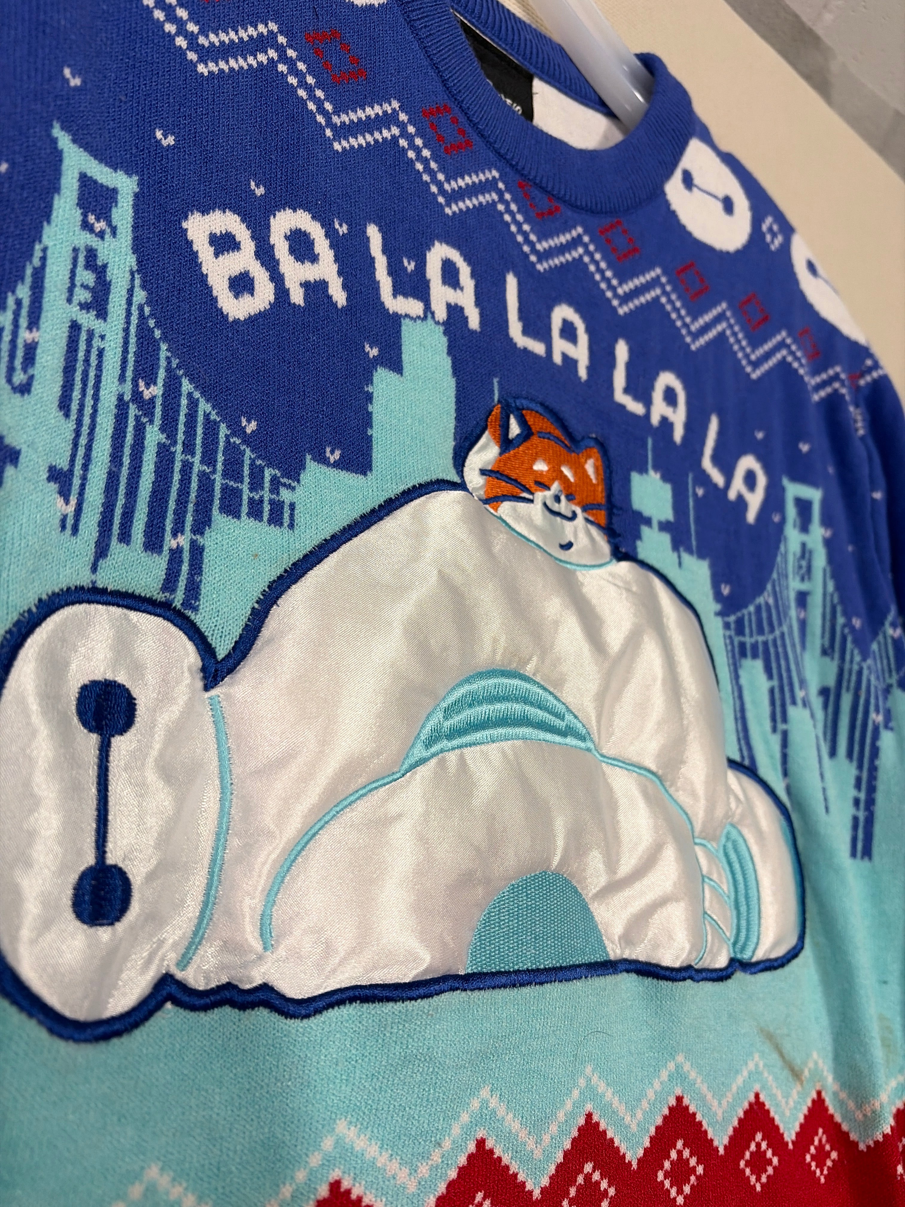 Disney Parks Big Hero 6 Baymax & Mochi Holiday Sweater Size S
