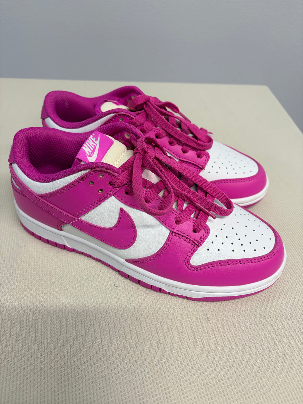 Nike Womens Dunk Low Pink White Sneakers - Size W 7.5