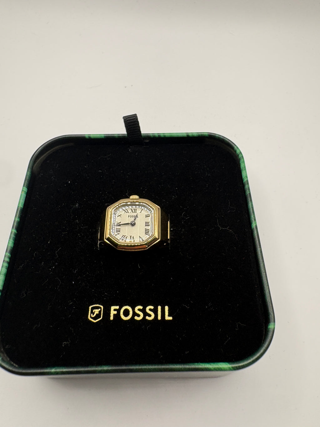 Fossil Nick Jonas Women Watch Octagonal Gold Guilloche Roman Numeral Tin Gold