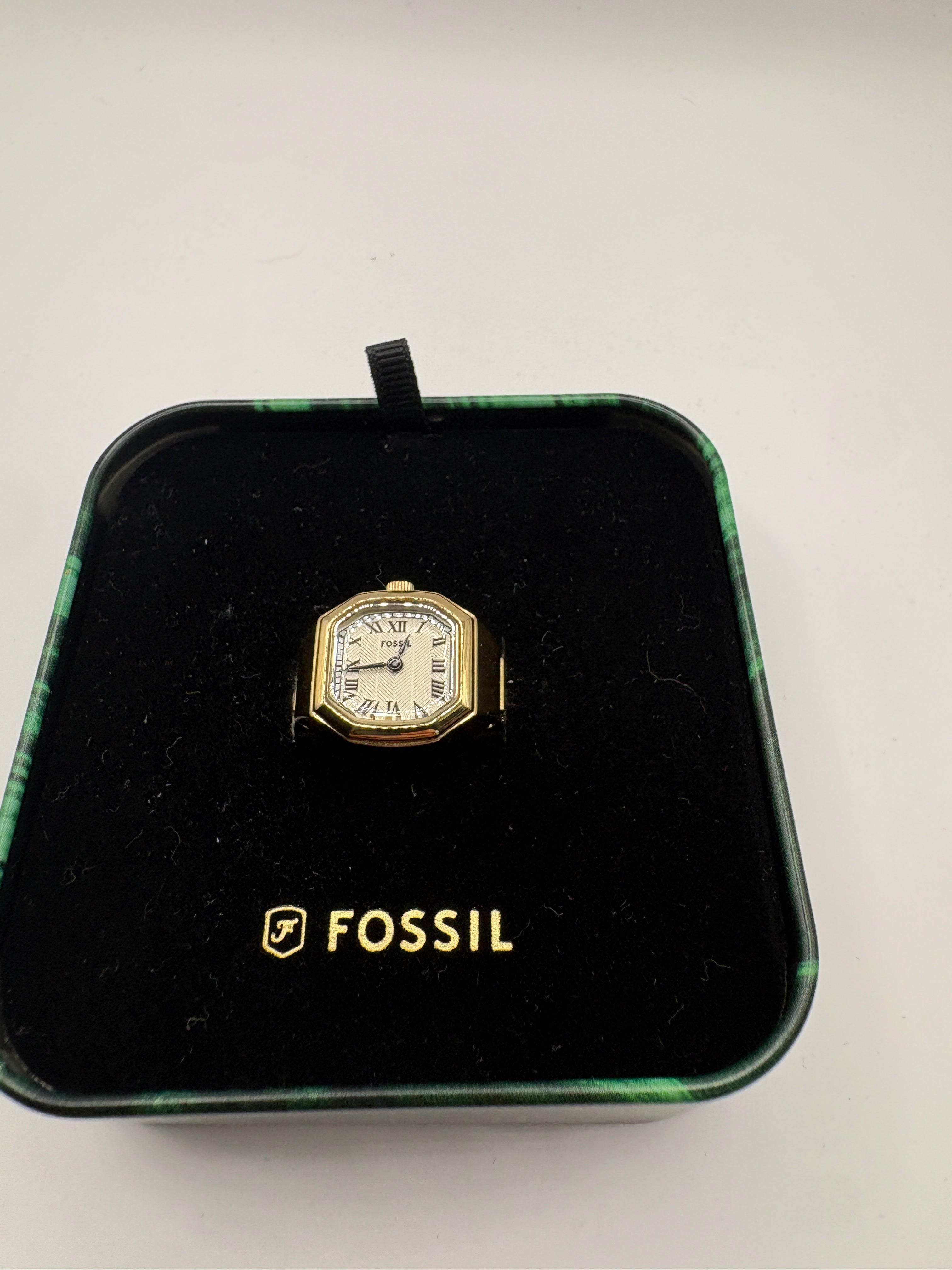 Fossil Nick Jonas Women Watch Octagonal Gold Guilloche Roman Numeral Tin Gold