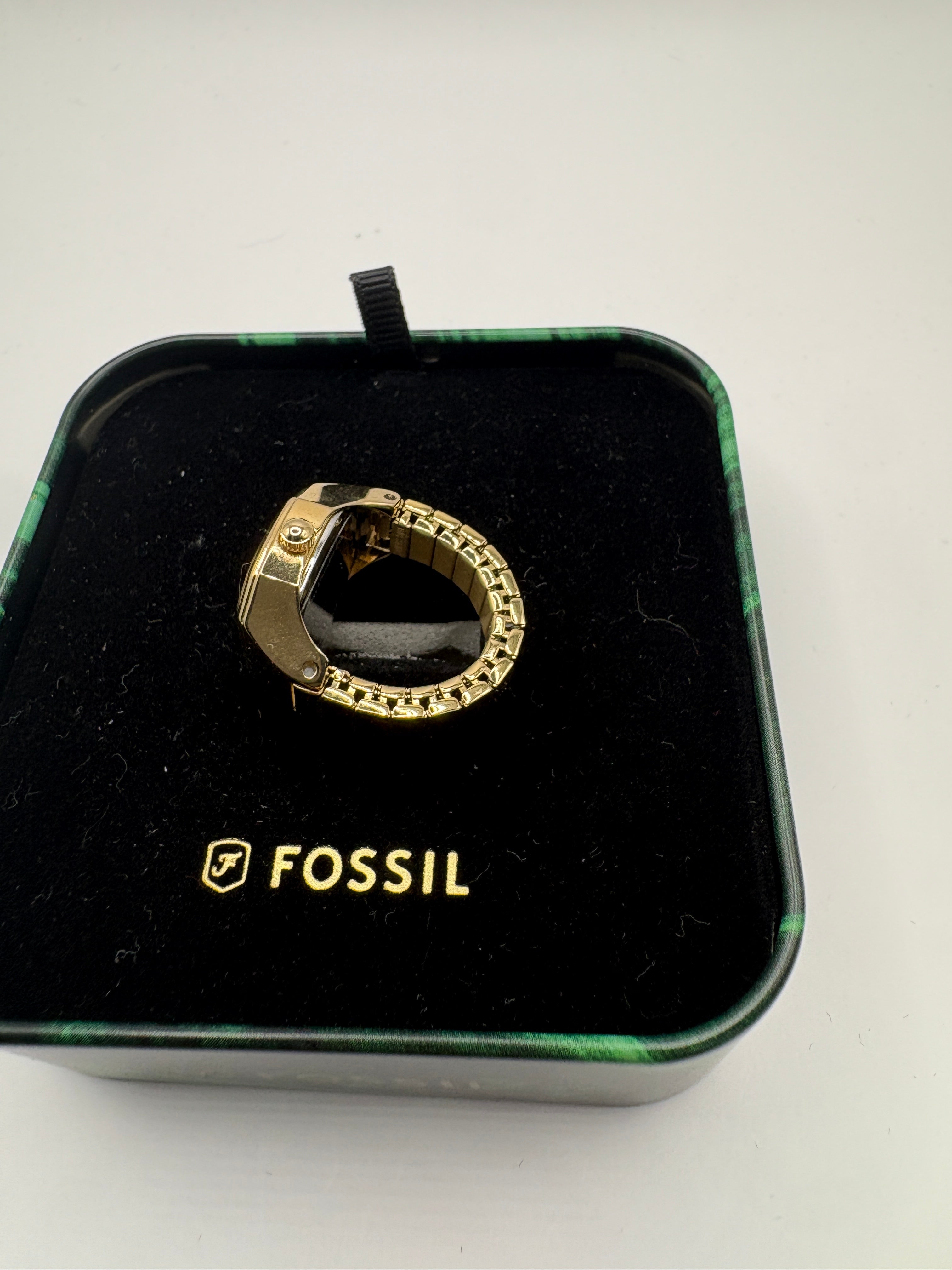 Fossil Nick Jonas Women Watch Octagonal Gold Guilloche Roman Numeral Tin Gold