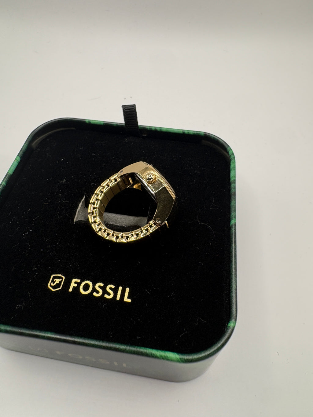 Fossil Nick Jonas Women Watch Octagonal Gold Guilloche Roman Numeral Tin Gold