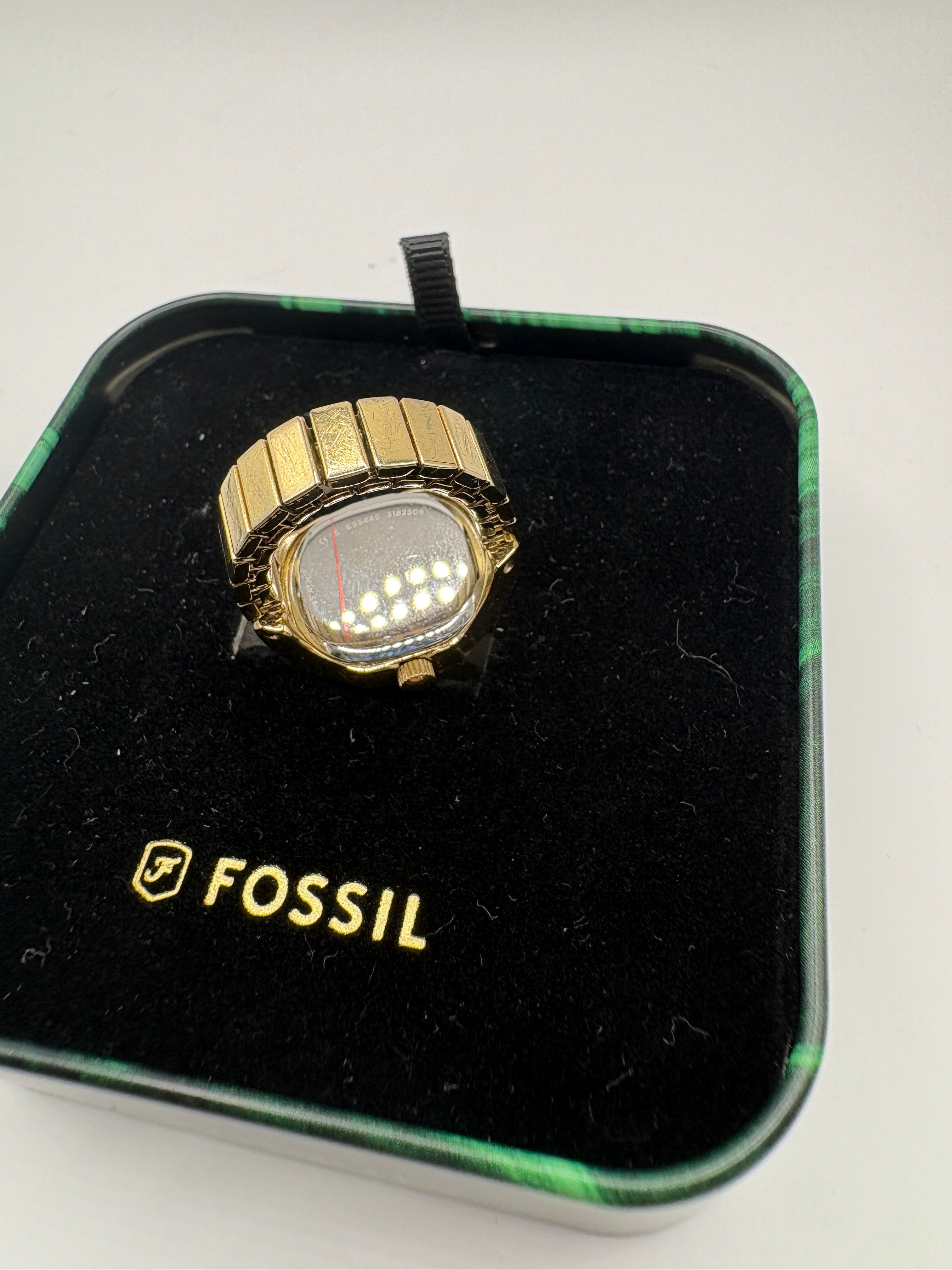 Fossil Nick Jonas Women Watch Octagonal Gold Guilloche Roman Numeral Tin Gold