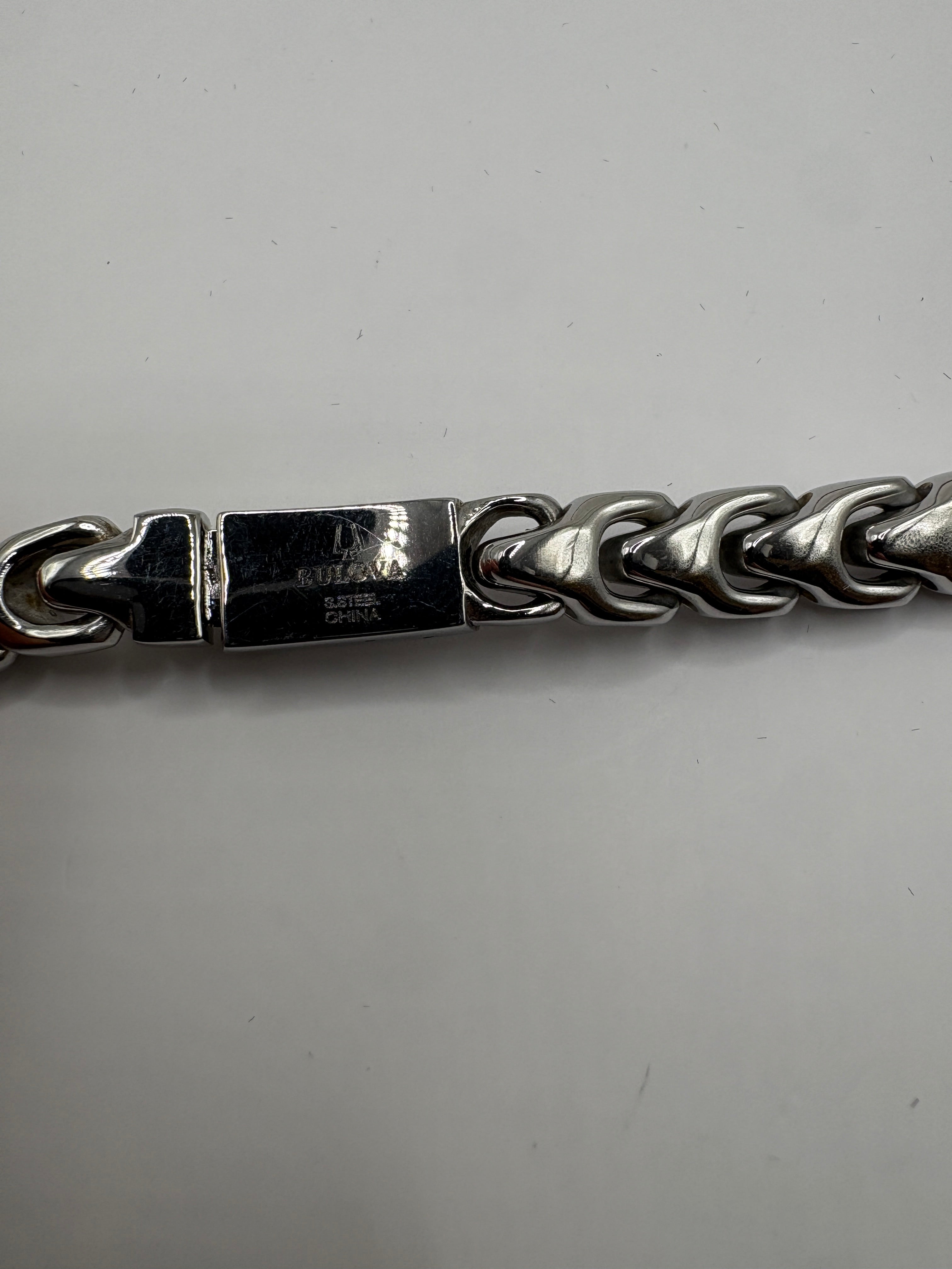 Bulova Men's Link Chain 22" Necklace in Stainless Steel - NWT