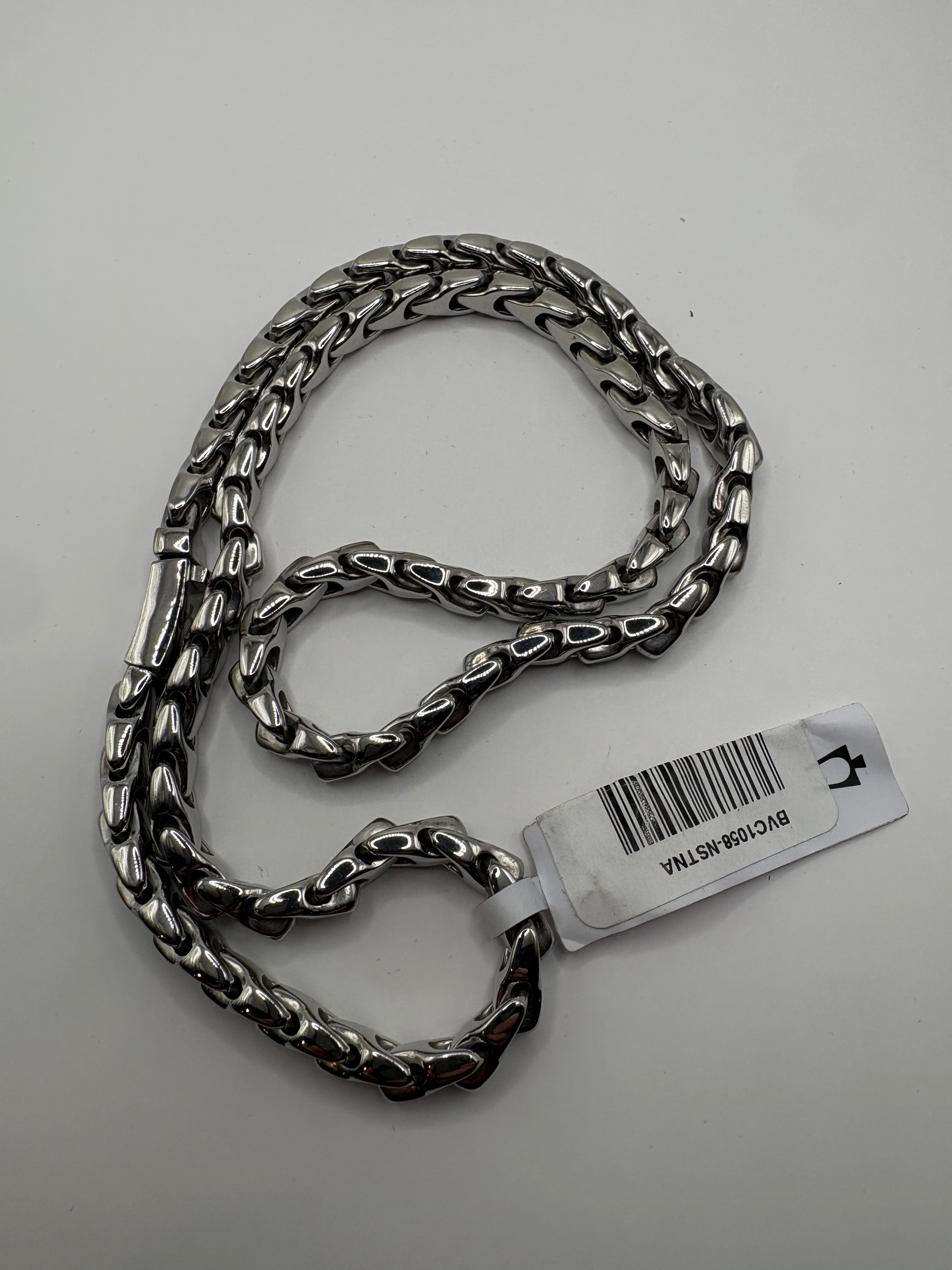 Bulova Men's Link Chain 22" Necklace in Stainless Steel - NWT