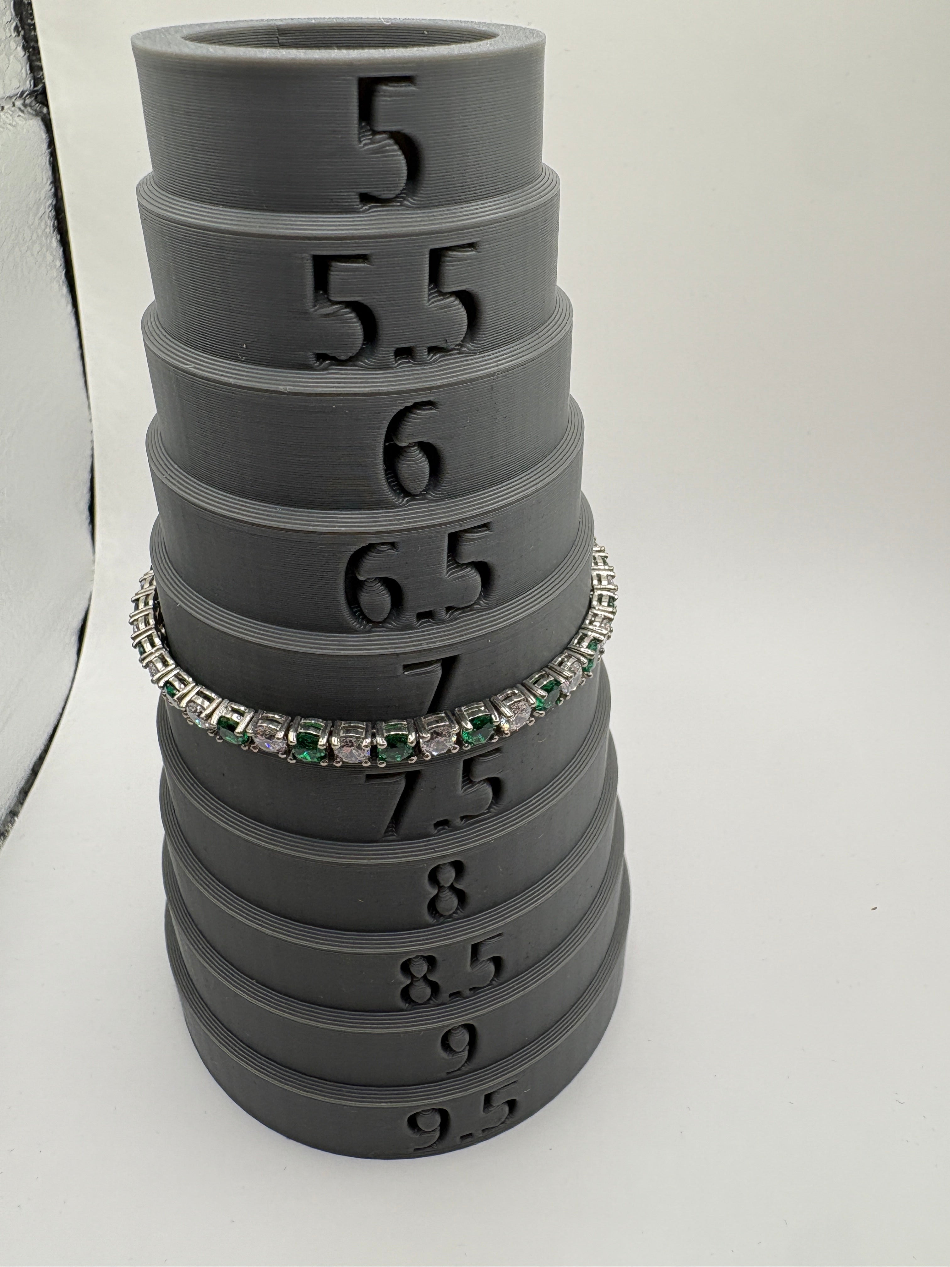 Lab-Grown Emerald and Cubic Zirconia Tennis Bracelet