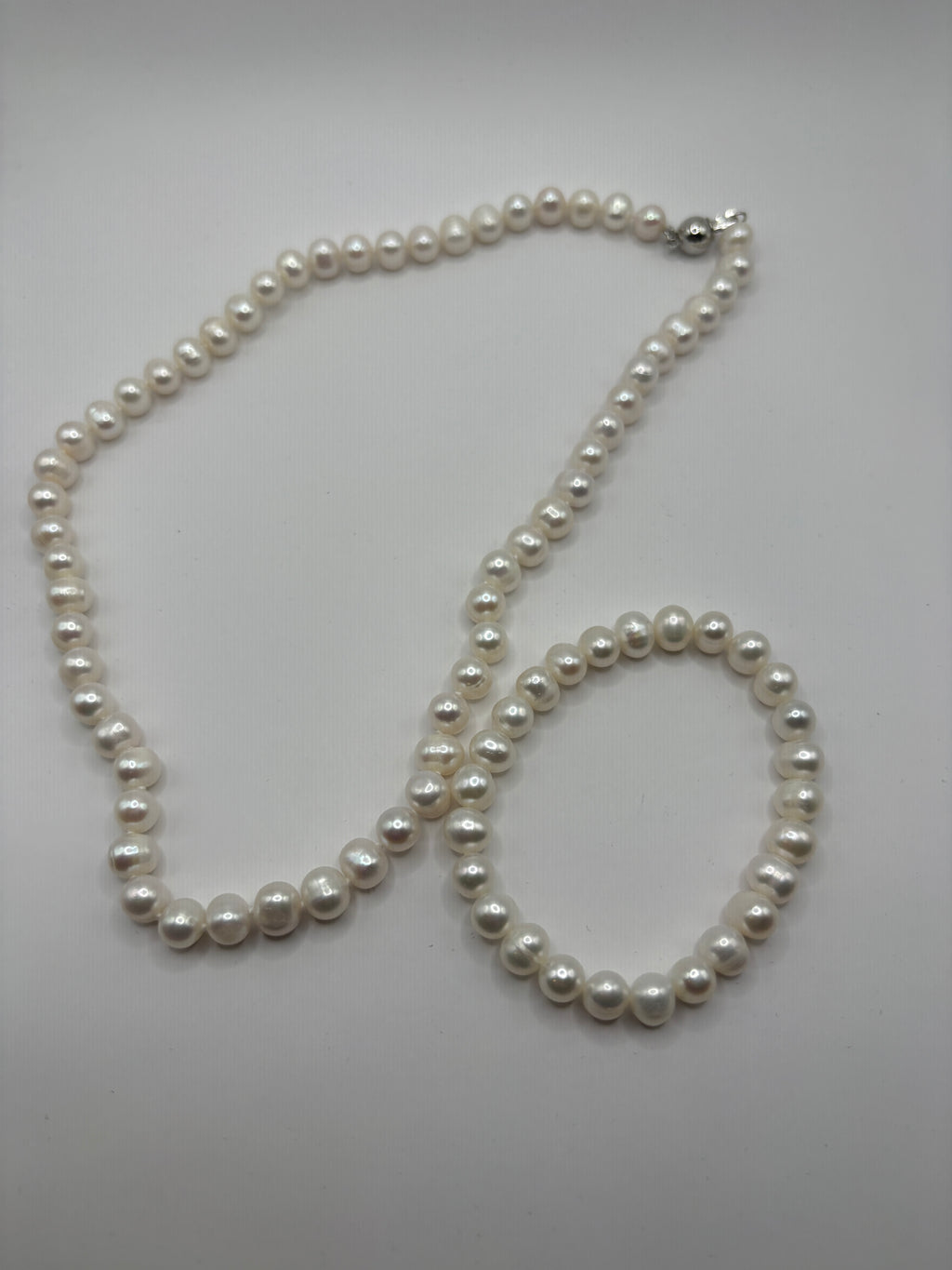 Genuine Pearl Necklace and Stretch Bracelet Set - NWOT - Retail $500