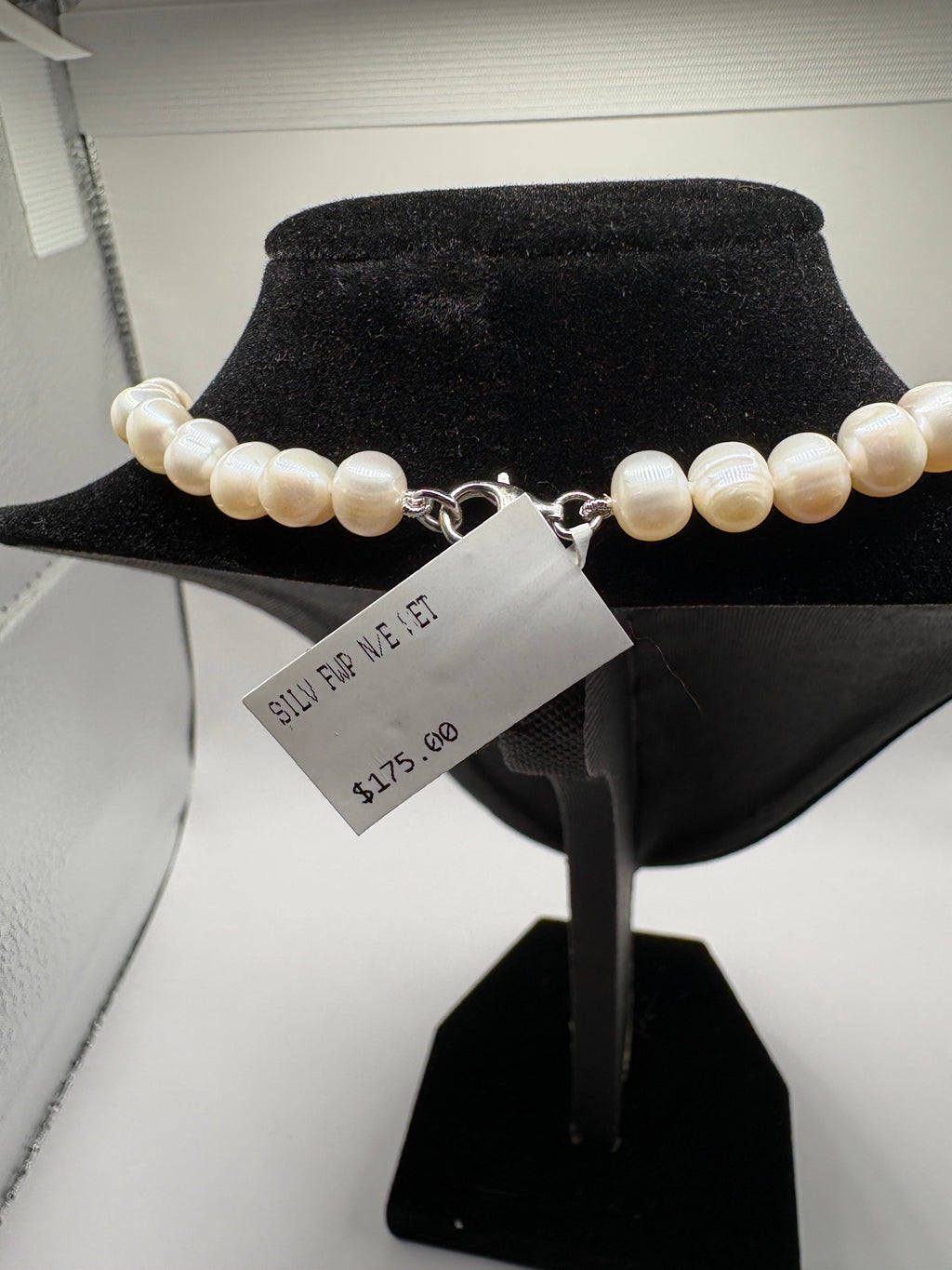 Genuine Cultured Freshwater Pearl Necklace & Earring Sterling Silver Clasp NWT