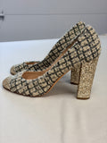 J.Crew Collection Tweed Pumps with Glitter Heel and Cap Toe - Size 10