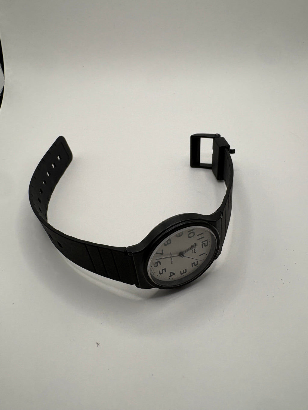 Casio Quartz Black Resin White Dial Watch Water Resist (parts only)