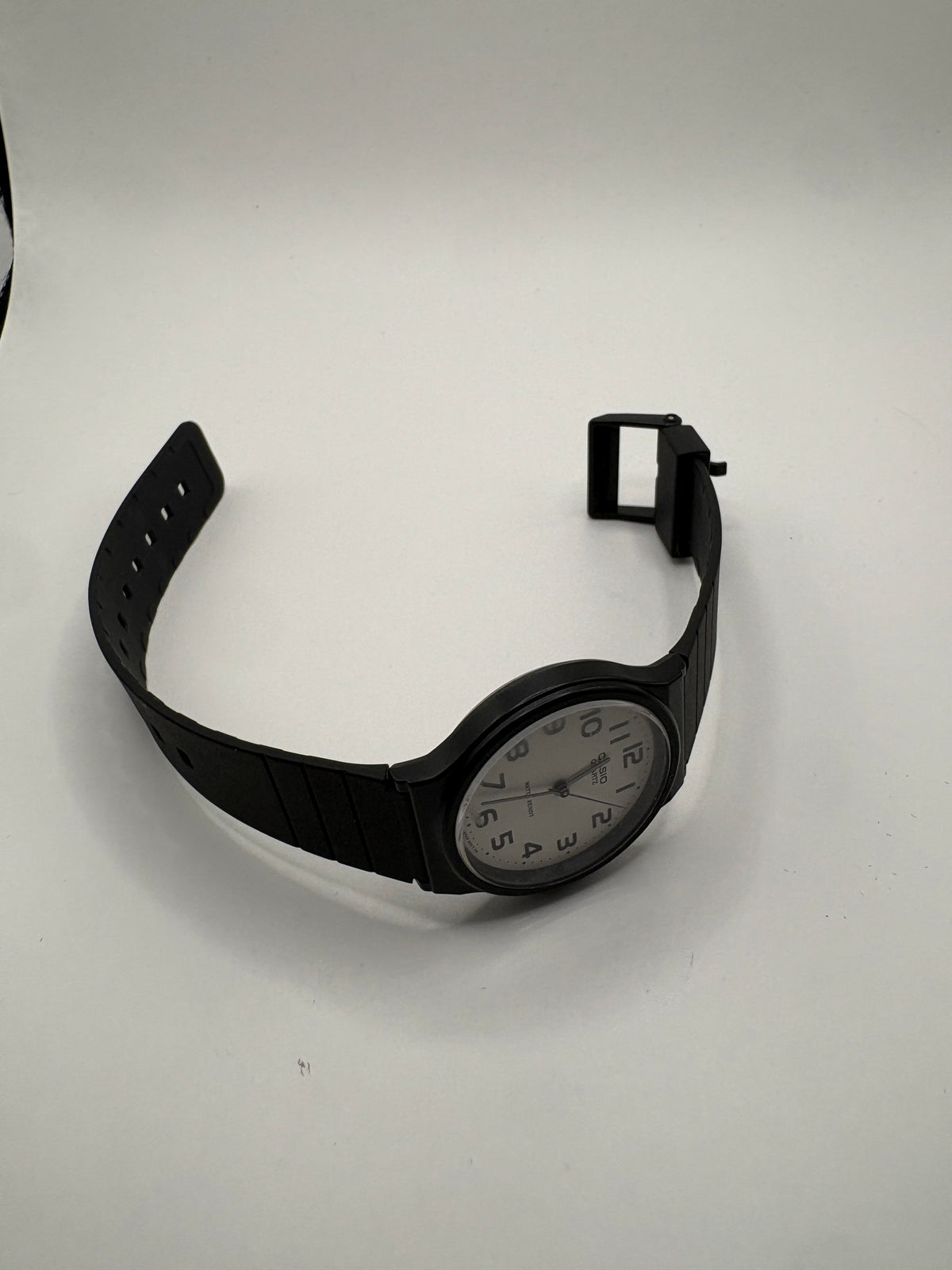 Casio Quartz Black Resin White Dial Watch Water Resist (parts only)