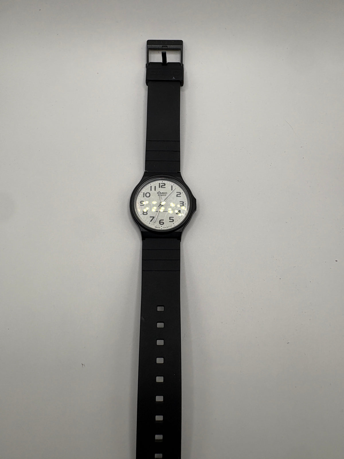 Casio Quartz Black Resin White Dial Watch Water Resist (parts only)