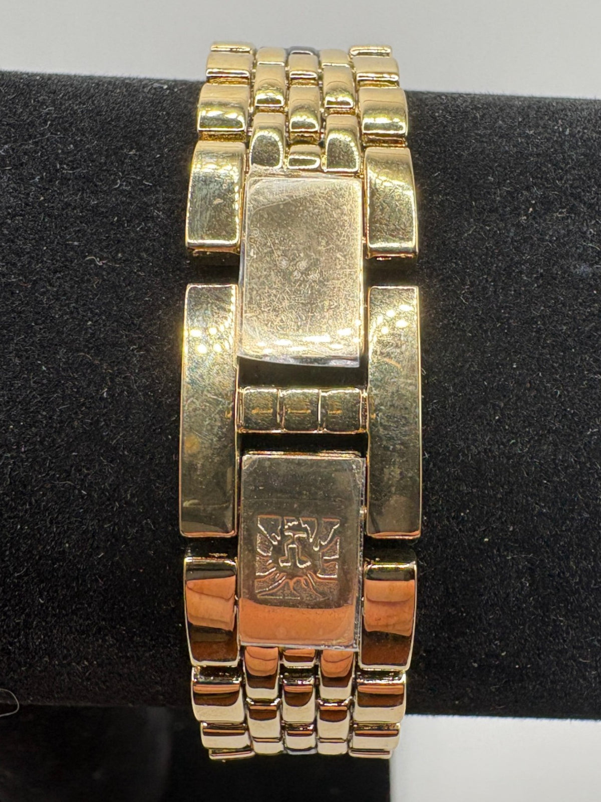 Anne Klein Women's Diamond-Accent Gold-Tone & Black Ceramic Bracelet Watch 30mm