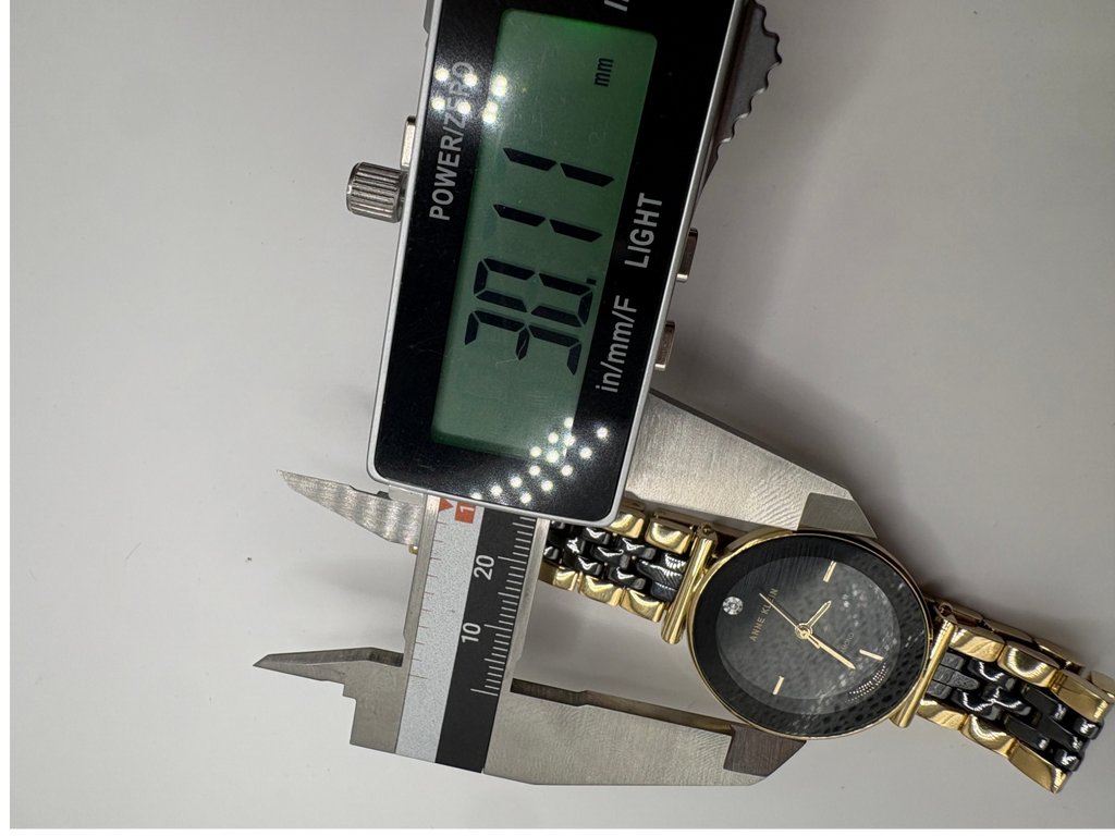 Anne Klein Women's Diamond-Accent Gold-Tone & Black Ceramic Bracelet Watch 30mm
