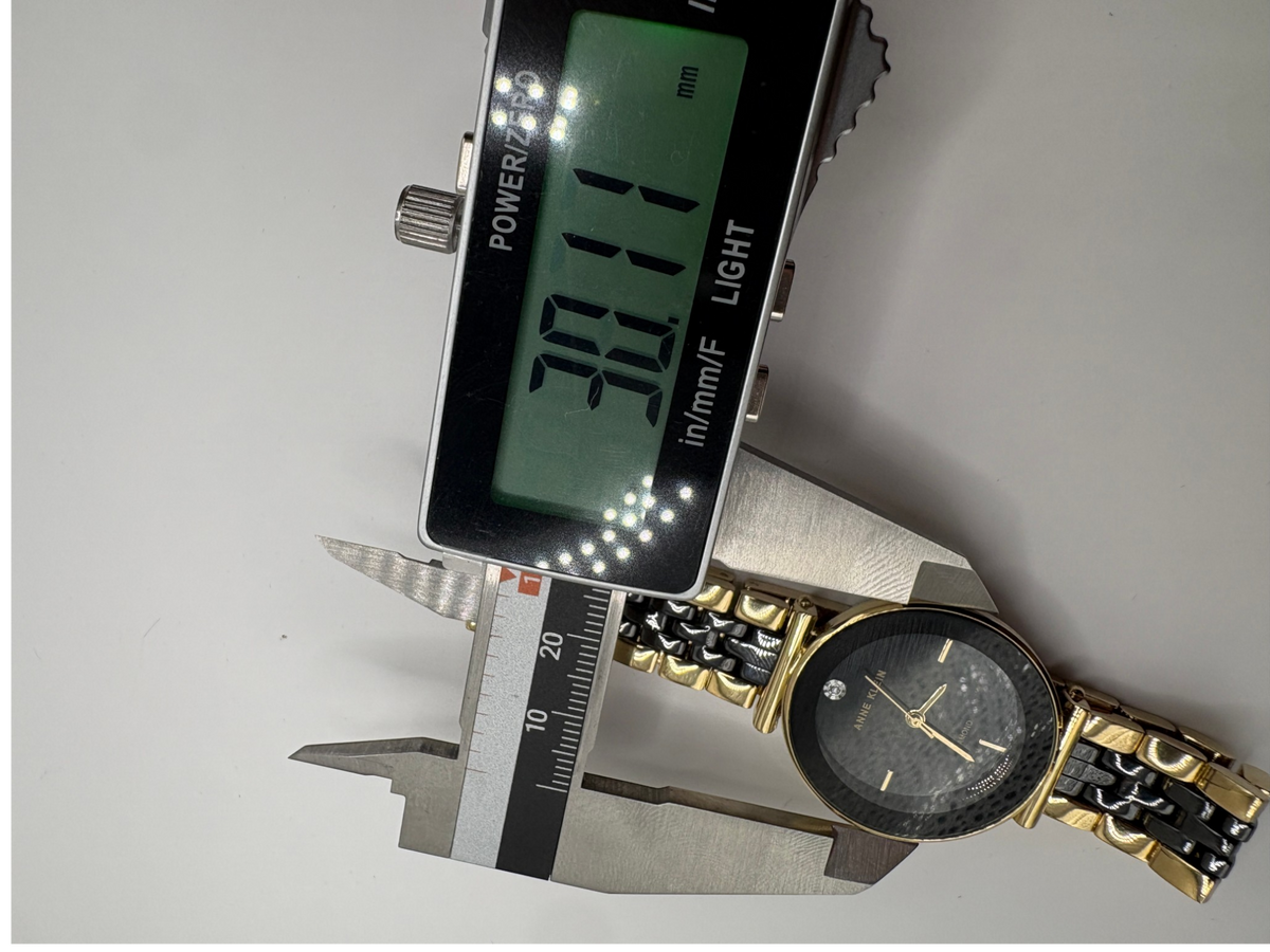 Anne Klein Women's Diamond-Accent Gold-Tone & Black Ceramic Bracelet Watch 30mm
