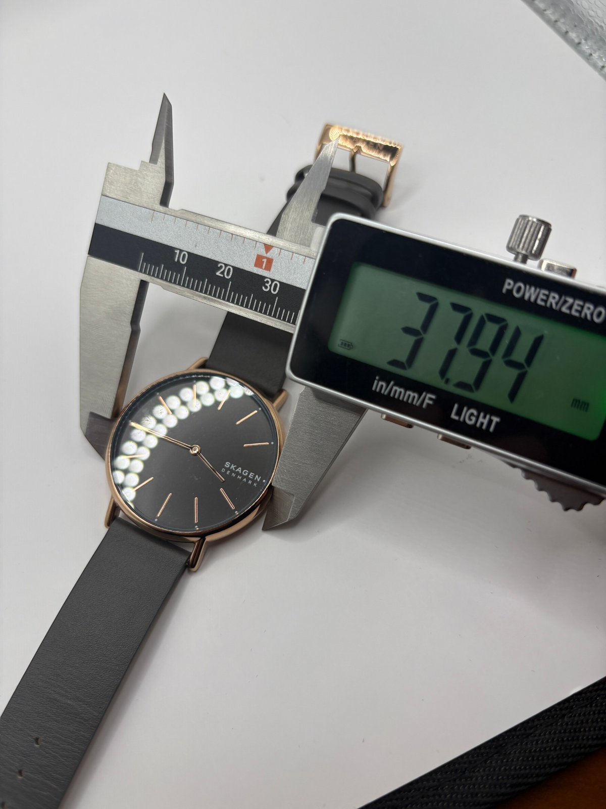 Skagen Women's Signatur Charcoal Leather Strap Watch 38mm