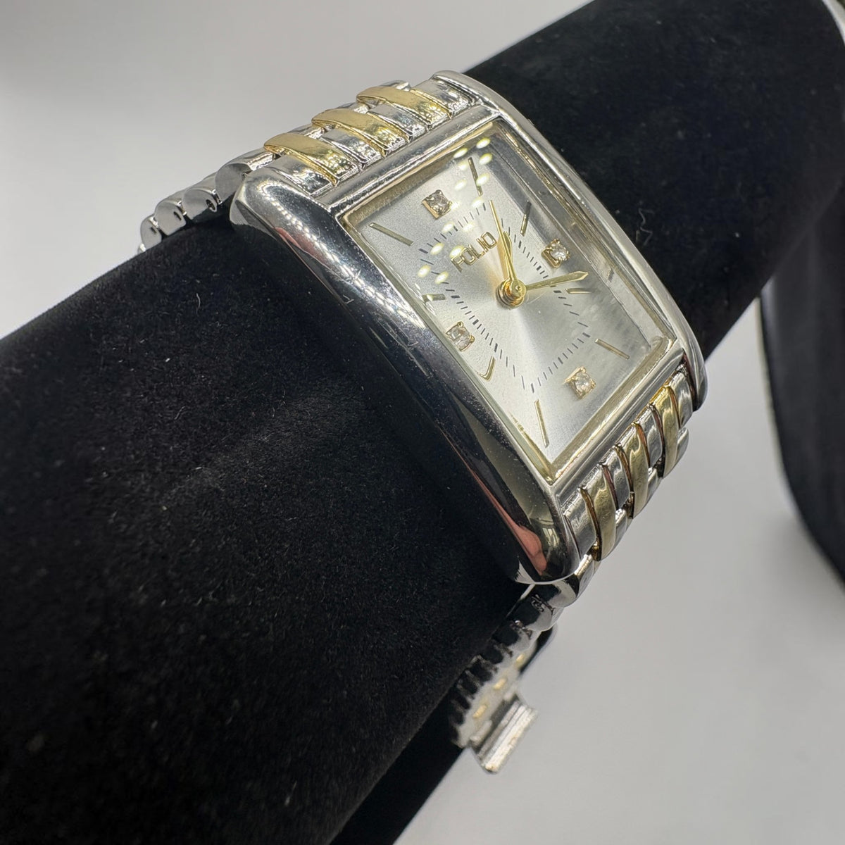 Folio Women's Three Hand Two-Tone Alloy Watch 25mm