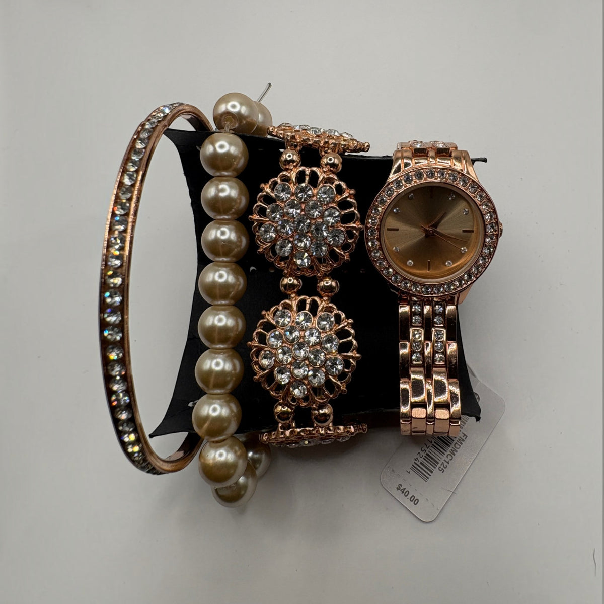Folio Women's Rose Gold-Tone Bracelet Watch Gift Set, 27mm