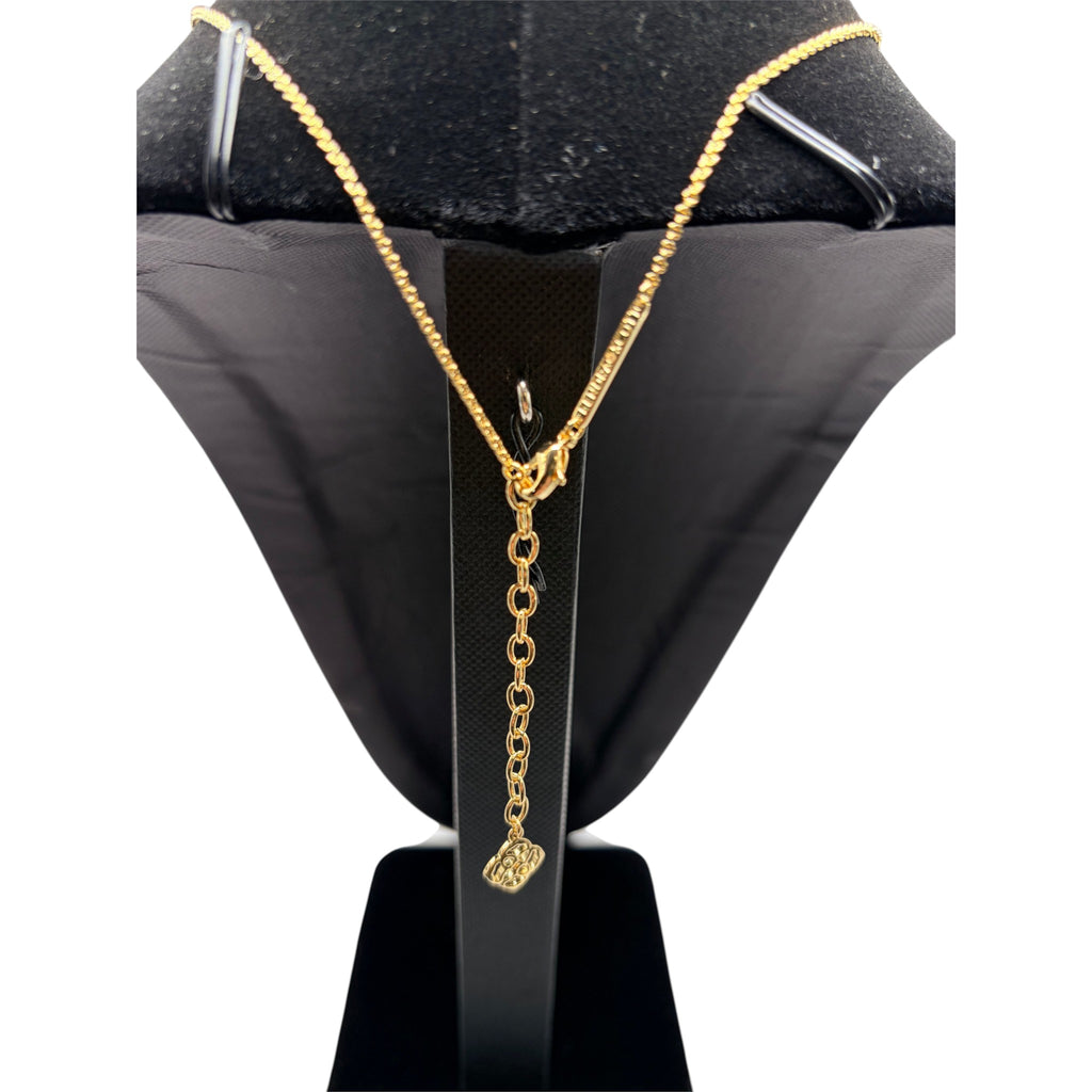 Kendra Scott Style Elisa Pendant Necklace Gold Red Orange Stone NWT