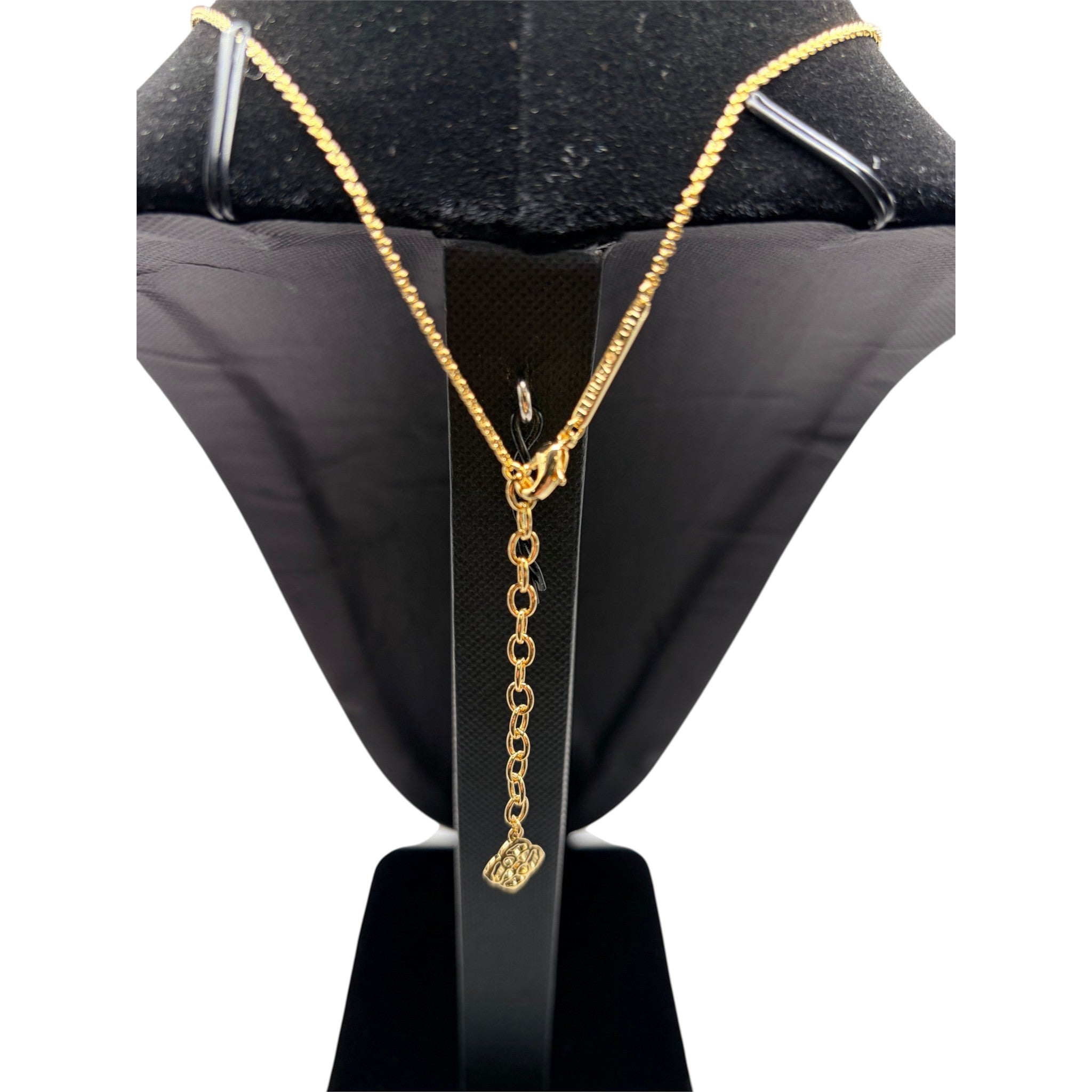 Kendra Scott Style Elisa Pendant Necklace Gold Red Orange Stone NWT