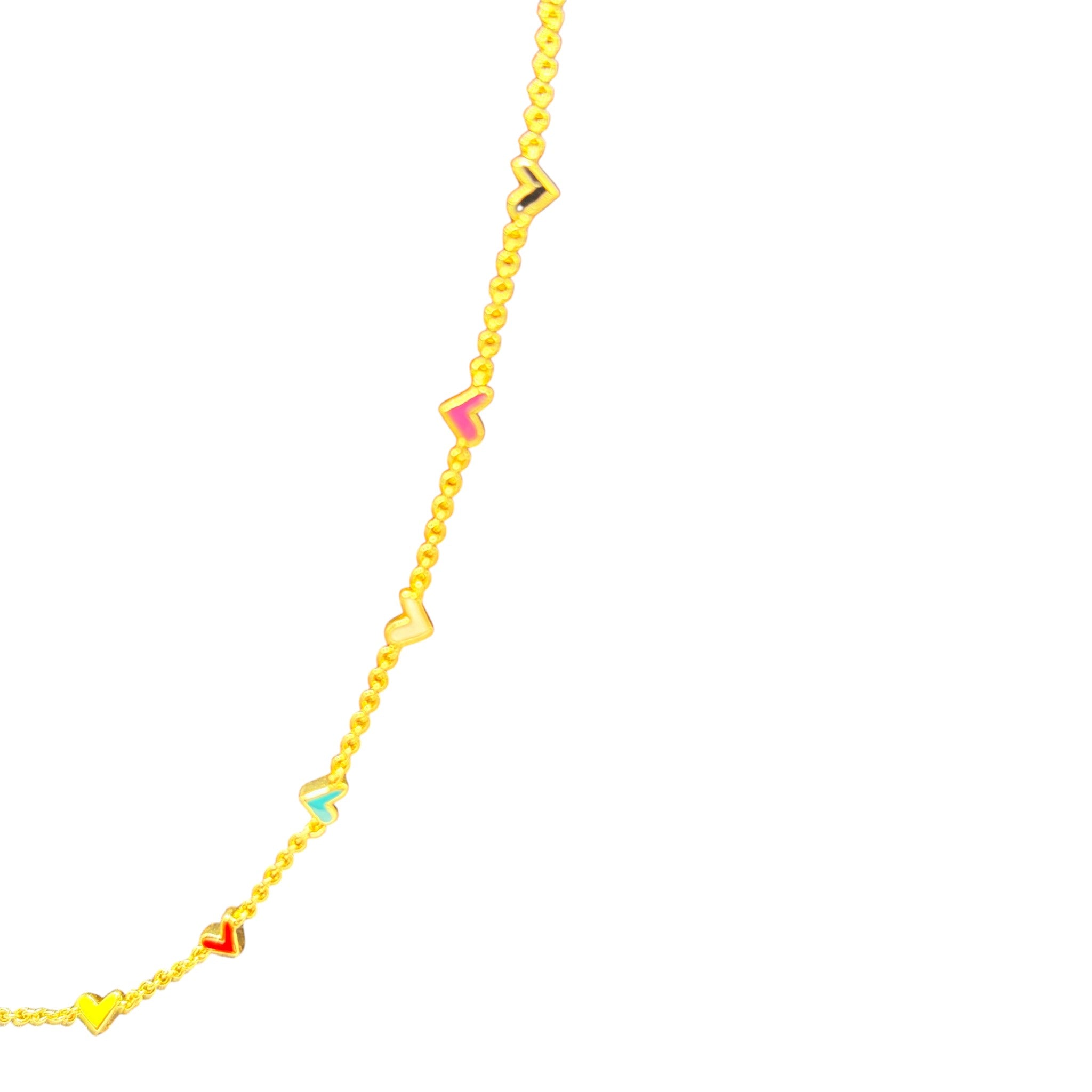 Kendra Scott Haven Heart Strand Necklace - Gold Multicolor Enamel Heart Chain NWT