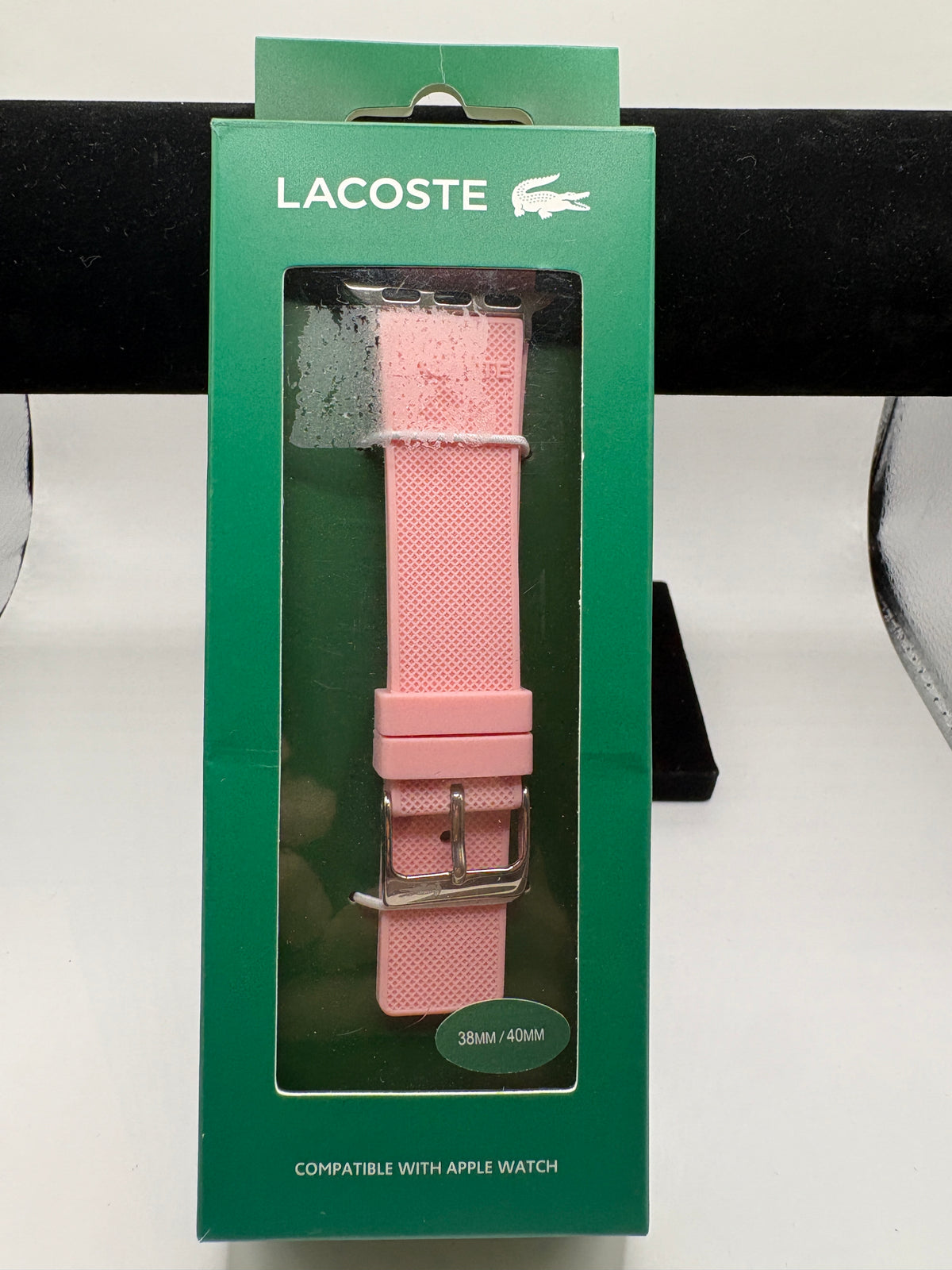 Lacoste Petit Piqué Pink Silicone Apple Watch Band 38/40mm