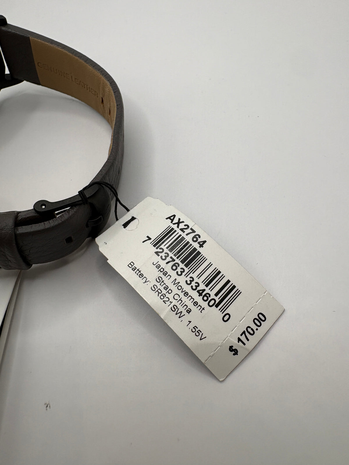Armani Exchange Cayde AX2764 Gray Leather Men's Quartz Watch