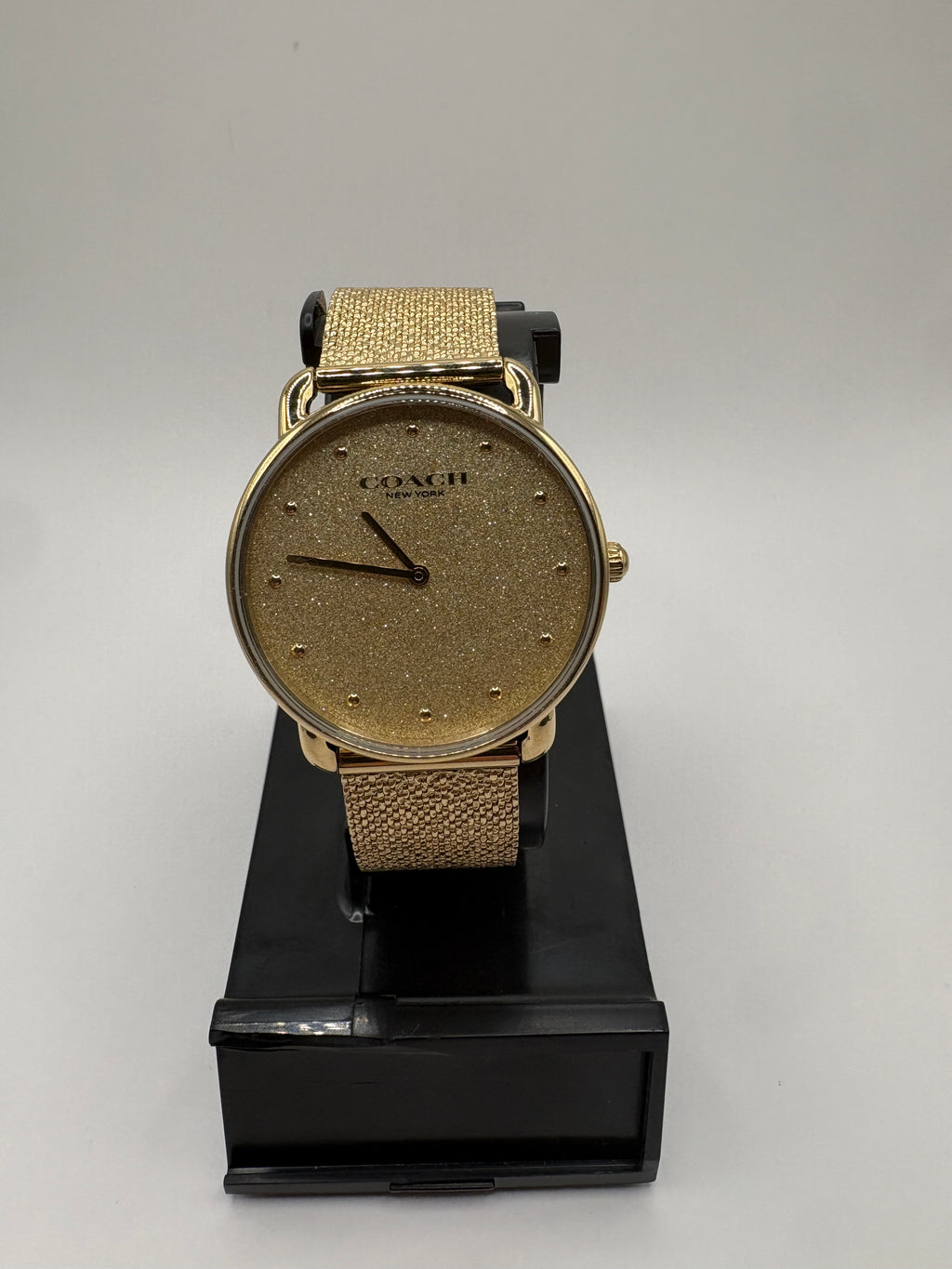 Coach Elliot Gold Glitter Dial Mesh Bracelet Watch - NWOT
